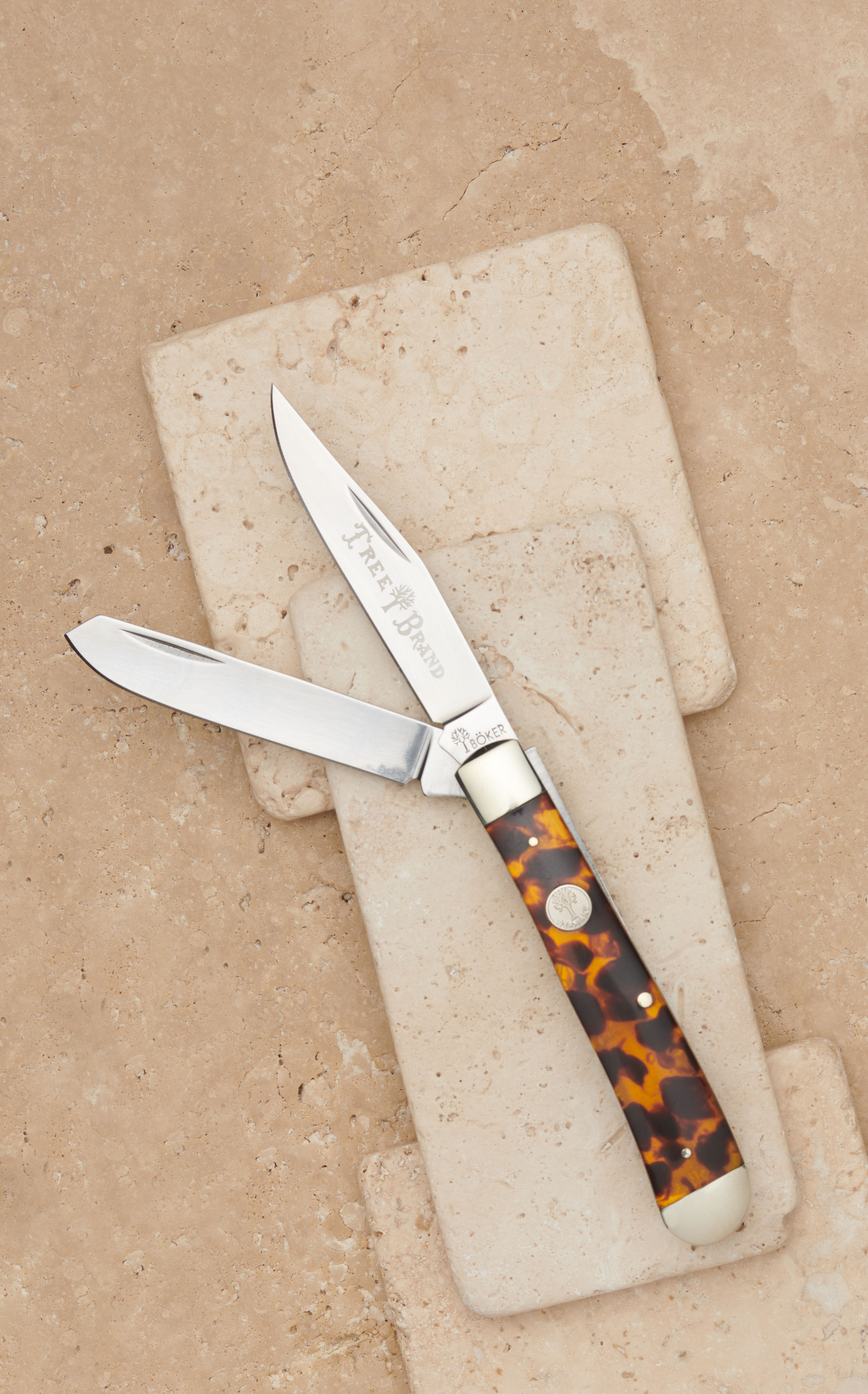 Tree Brand by Boker Traditional Series Faux Tortoise Handle Trapper Pocket Knife - Image 1