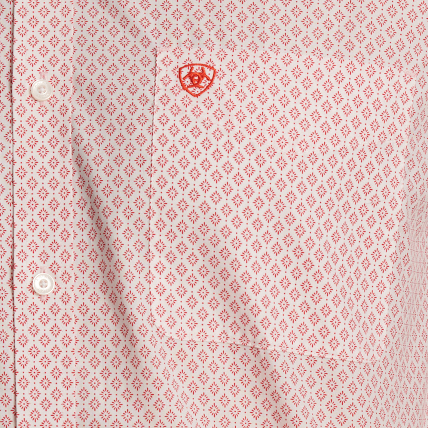 Ariat Men's Rose & Red Geo Print Western Shirt - Image 1