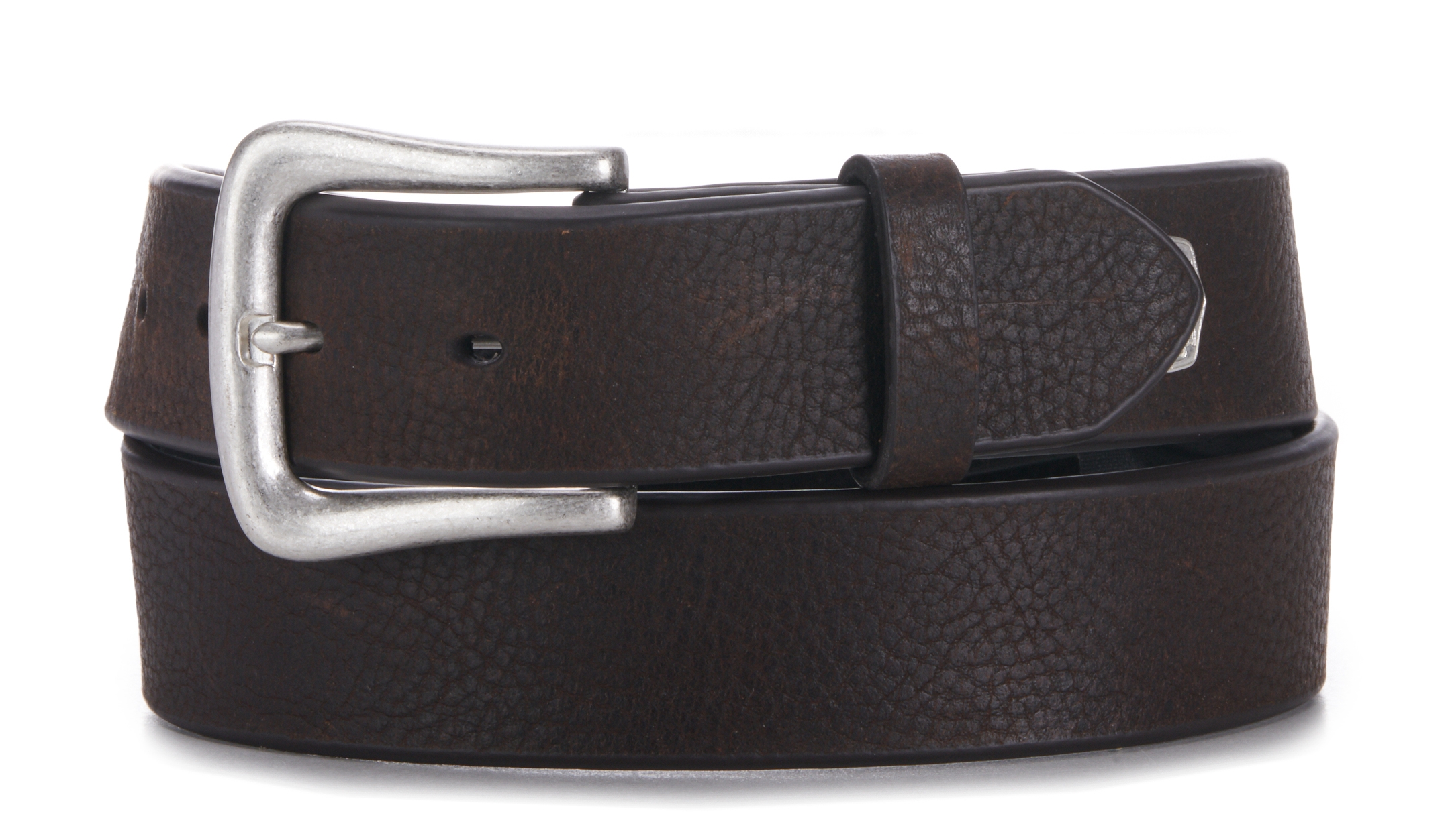 Cavender's Men's Chocolate Aged Bark Leather Western Belt - Image 1
