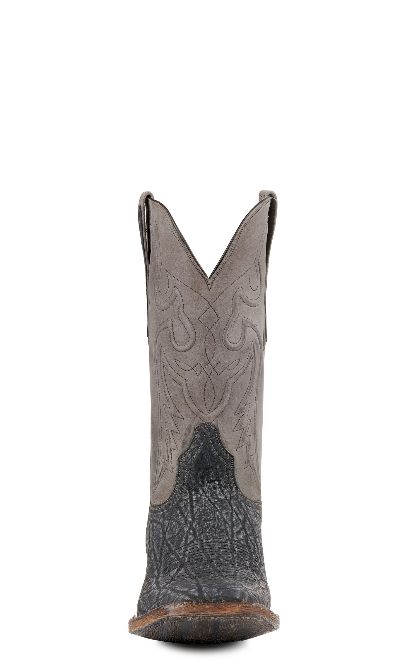 Black Jack Men's Burnished and Safari Gray Elephant Square Toe Exotic Cowboy Boots - Image 1