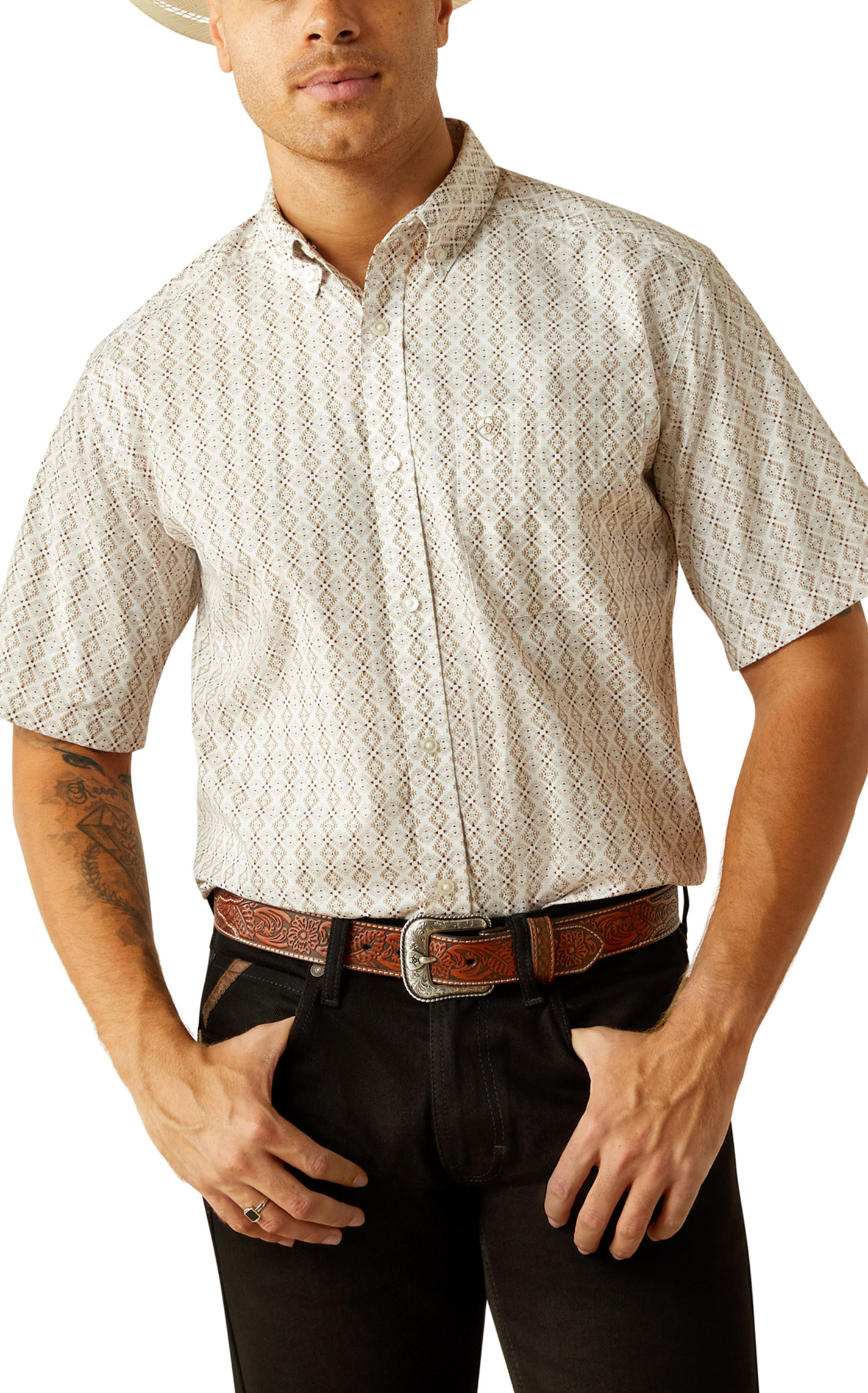 Ariat Men's Carlo Coffee Aztec Western Shirt - Image 2