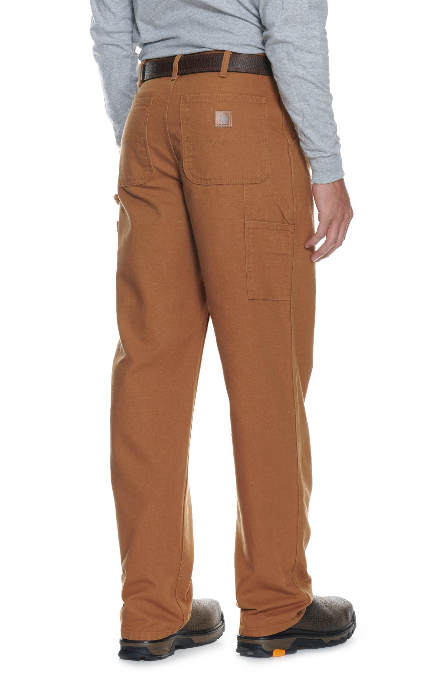 Carhartt Men's Duck Brown Washed Duck Loose Original Fit Dungaree Work Pants - Image 1