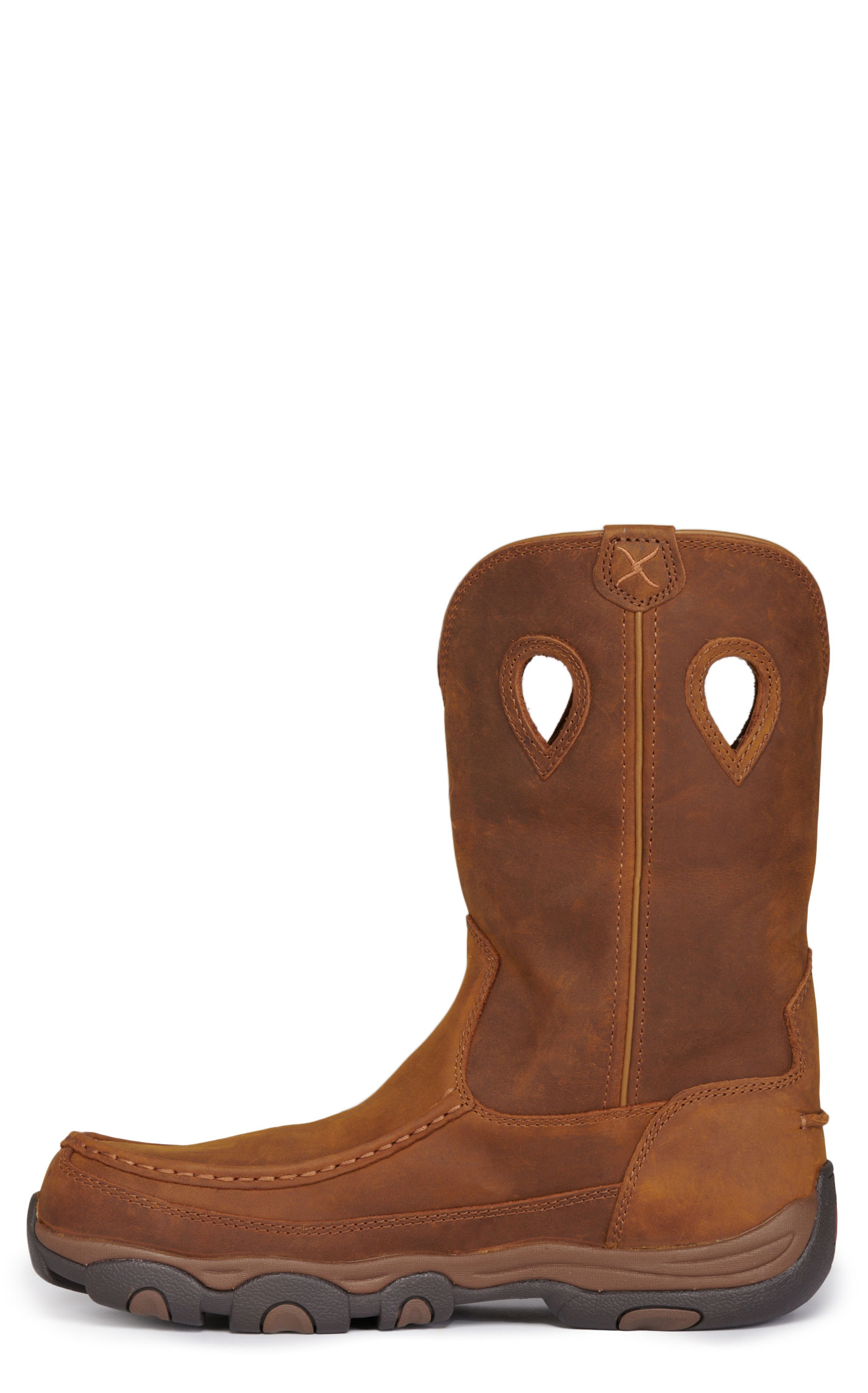 Twisted X Men's Oiled Saddle Brown Round Composite Moc Toe Hiker Work Boots - Image 1