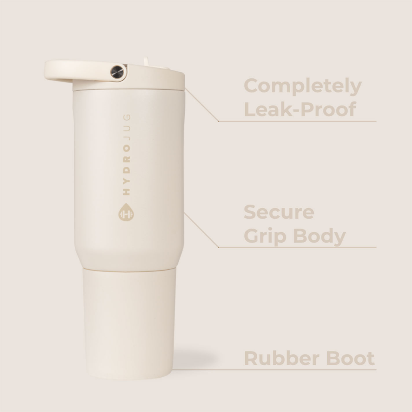 HydroJug Cream 20 oz Sport Insulated Bottle  - Image 1