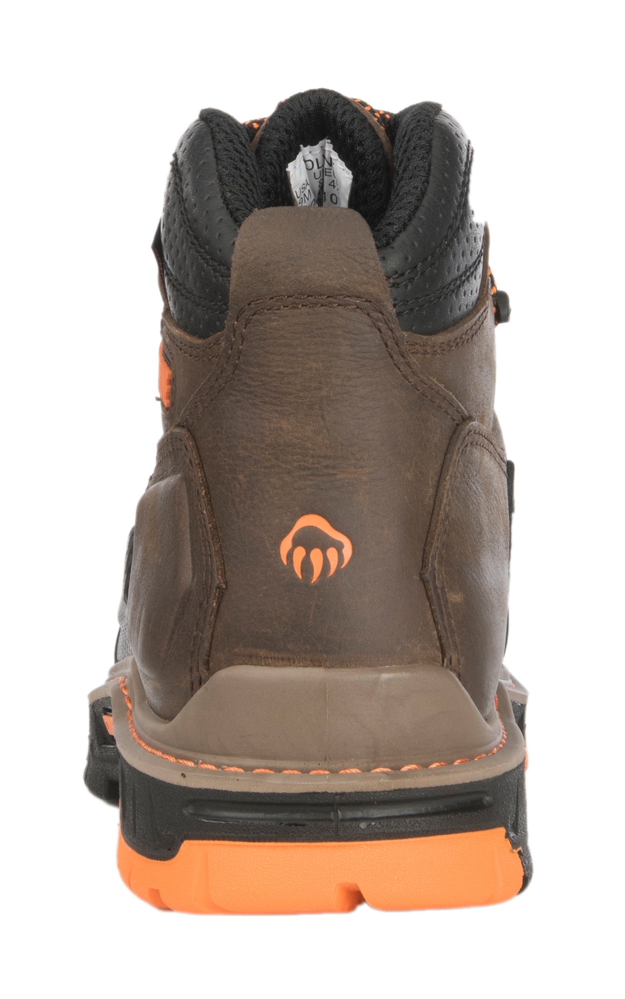 Wolverine Men's Overpass Brown and Orange Round Composite Toe Lace Up Work Boot - Image 1