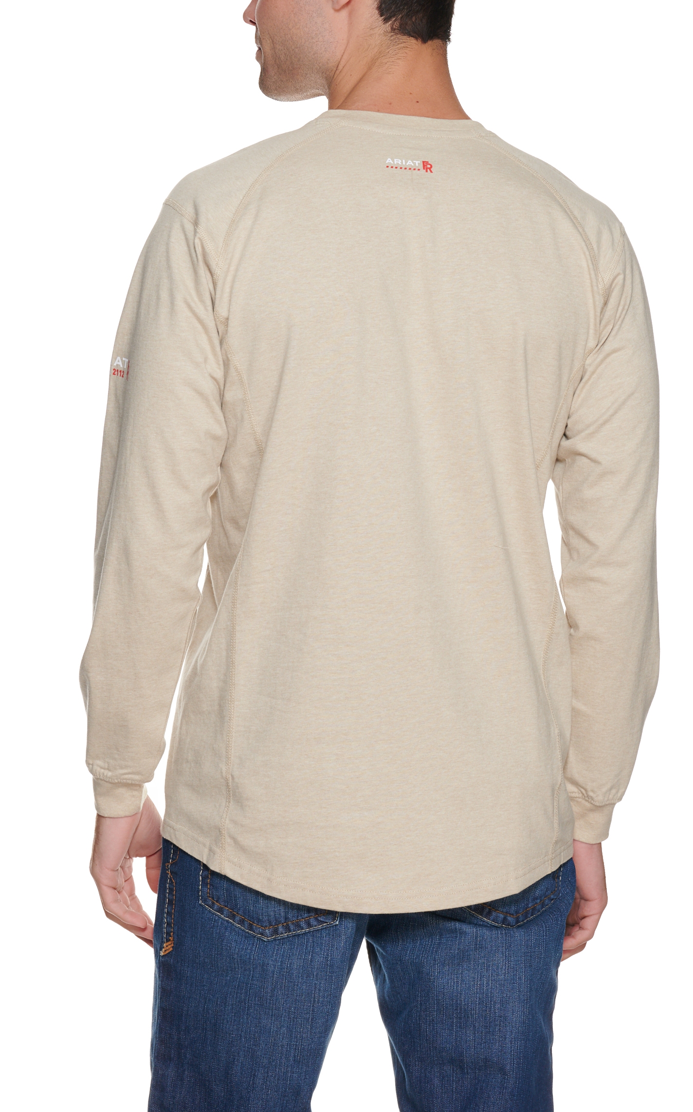 Ariat Men's Sand Air Crew Long Sleeve FR Work T-Shirt - Big & Tall - Image 1