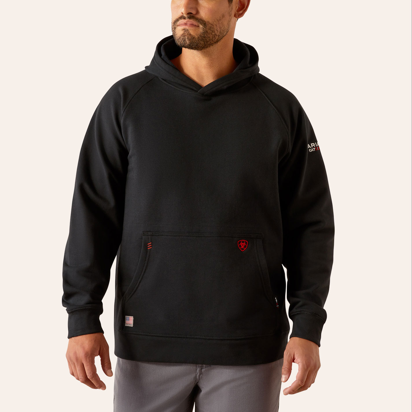 Ariat Men's FR DuraStretch Work Hard Black Work Hoodie - Image 1
