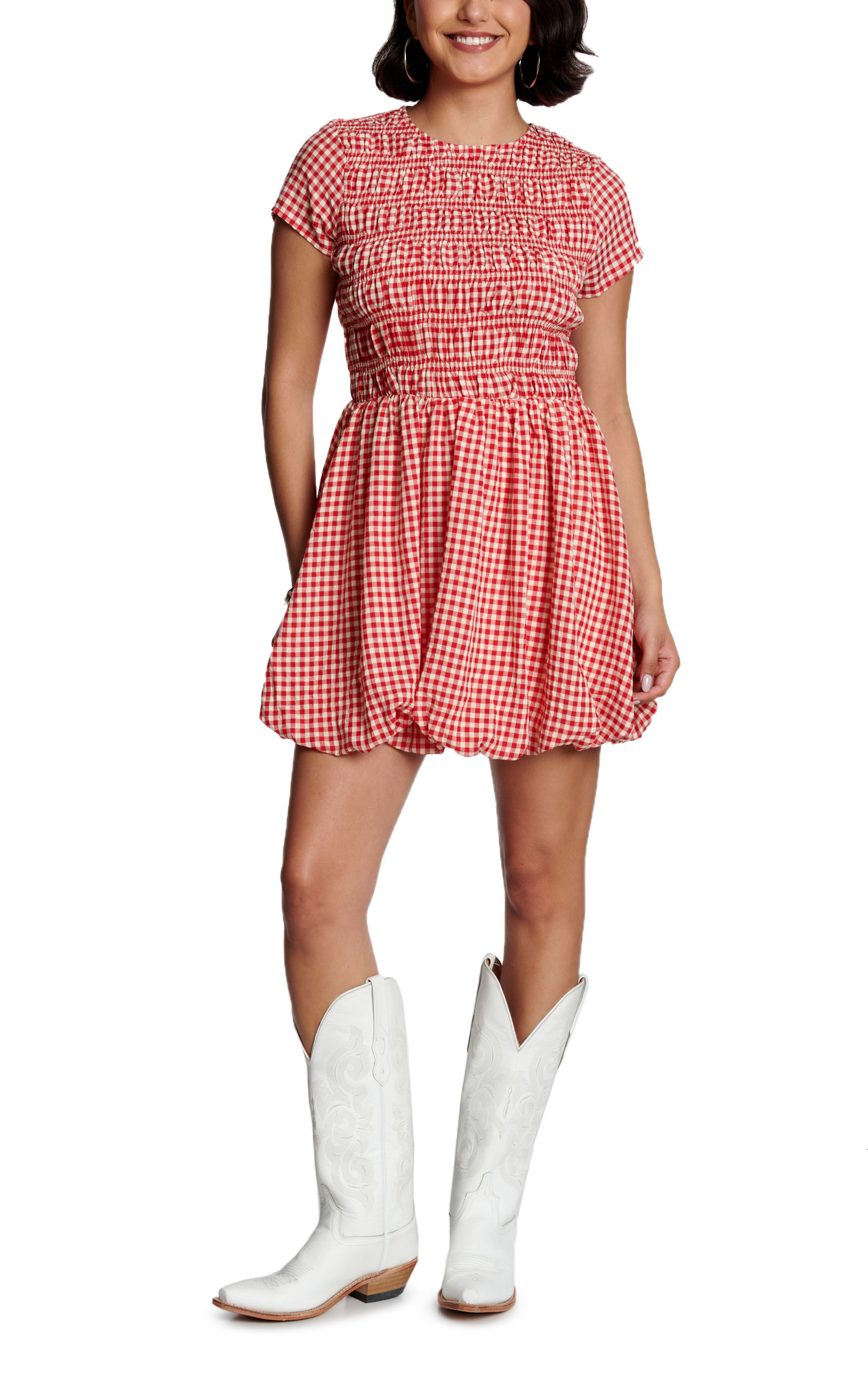 TCEC Women's Red & White Gingham Dress - Image 1