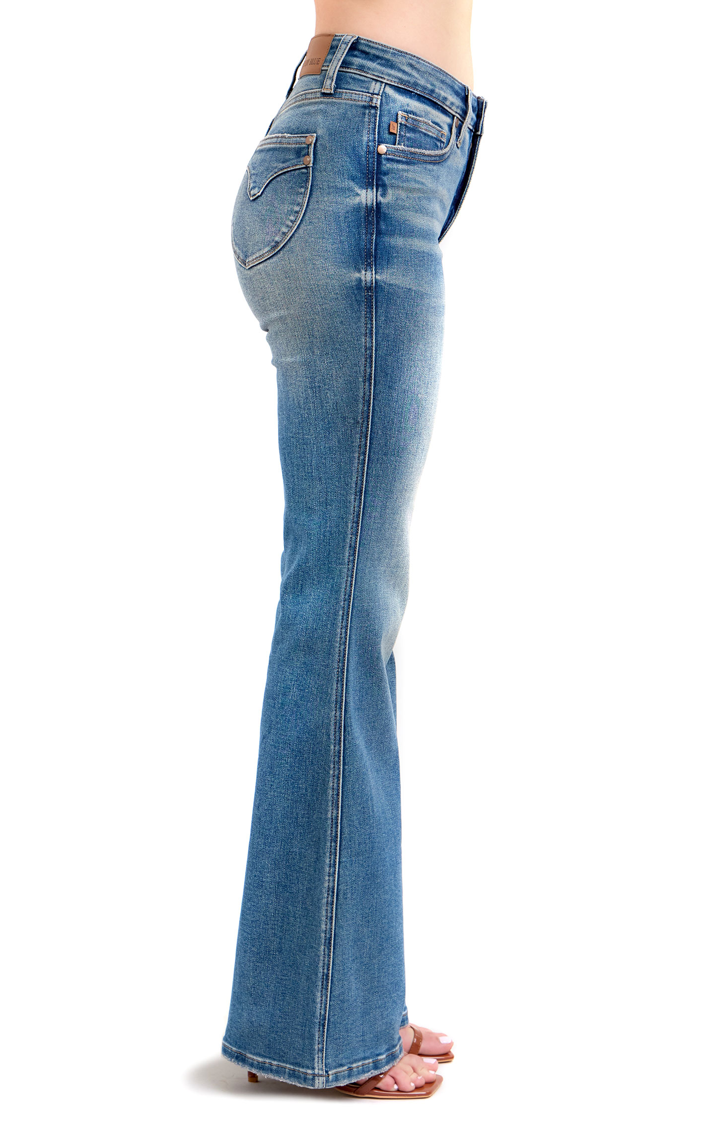 Judy Blue Women’s Medium Wash Tummy Control Flare Jeans - Image 1