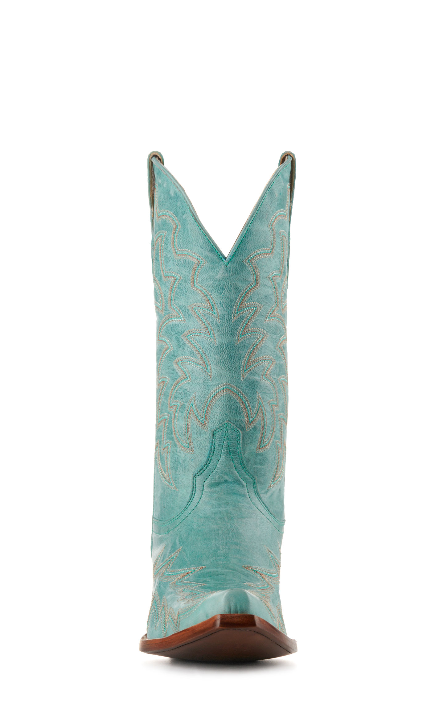 Cavender’s Women’s Turquoise Leather Snip Toe Cowboy Boots - Cavender’s - Image 1