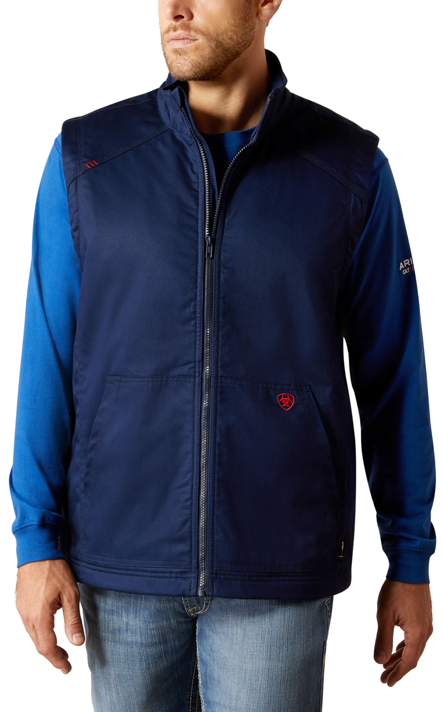 Ariat Men's FR Navy Basic Insulated Canvas Vest - Image 1