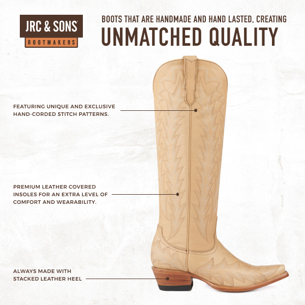 JRC & Sons Women’s Nancy Camel Snip Toe Tall Cowboy Boots - Image 1