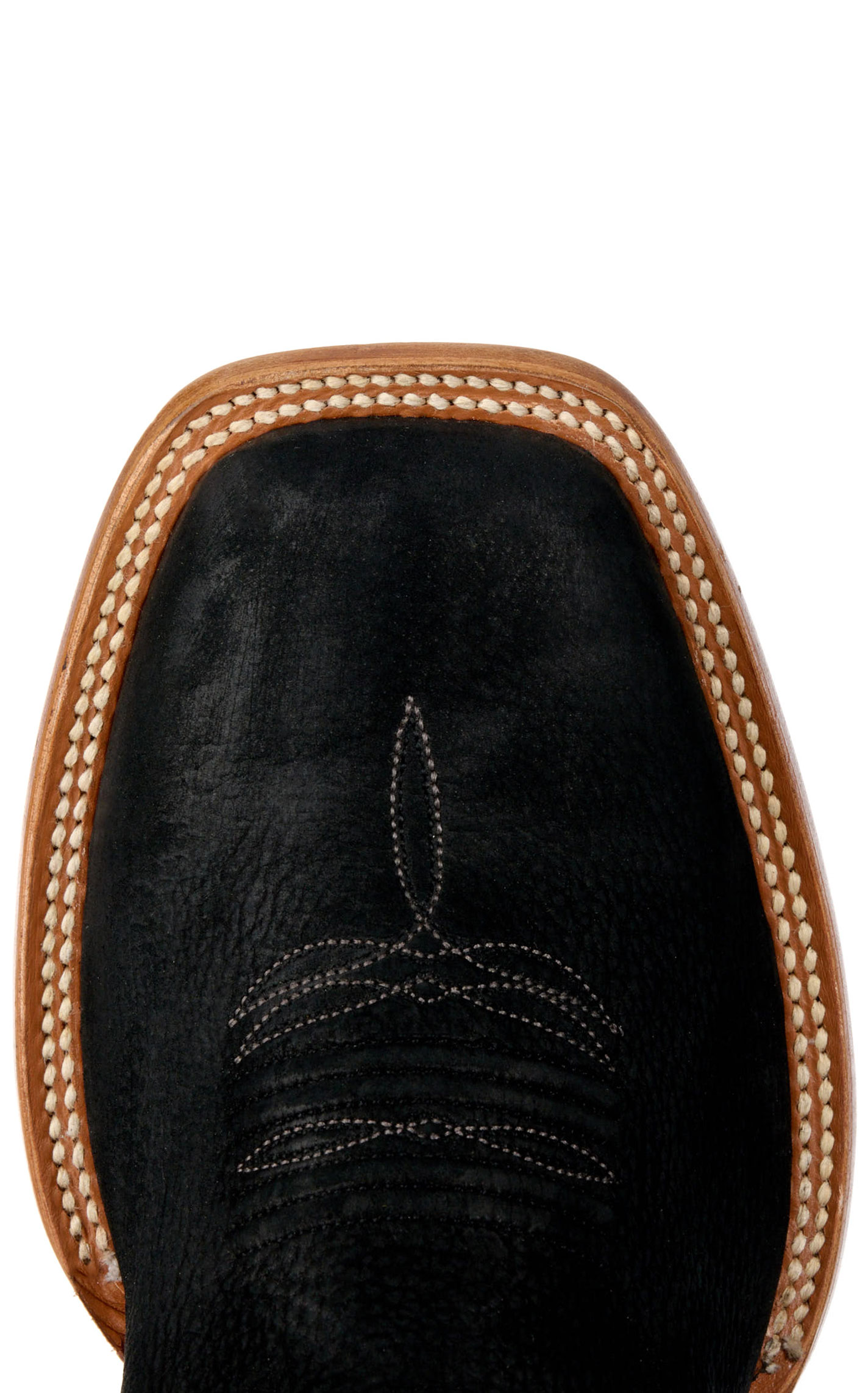 Cavender's Men's Black and Gray Wide Square Toe Buckaroo Cowboy Boot - Image 1