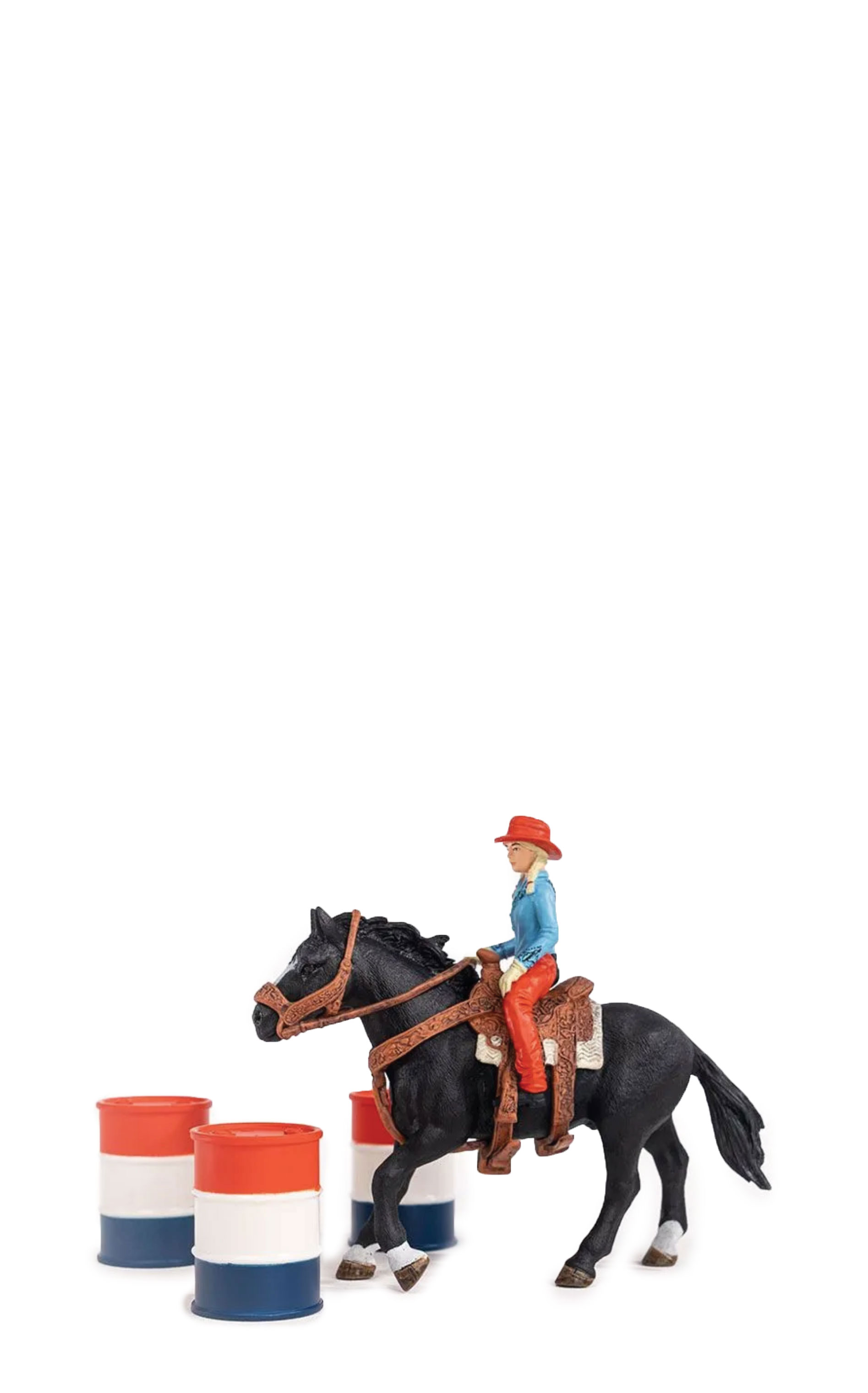 Schleich Farm World Cowgirl Barrel Racing Fun Toy Set - Image 2