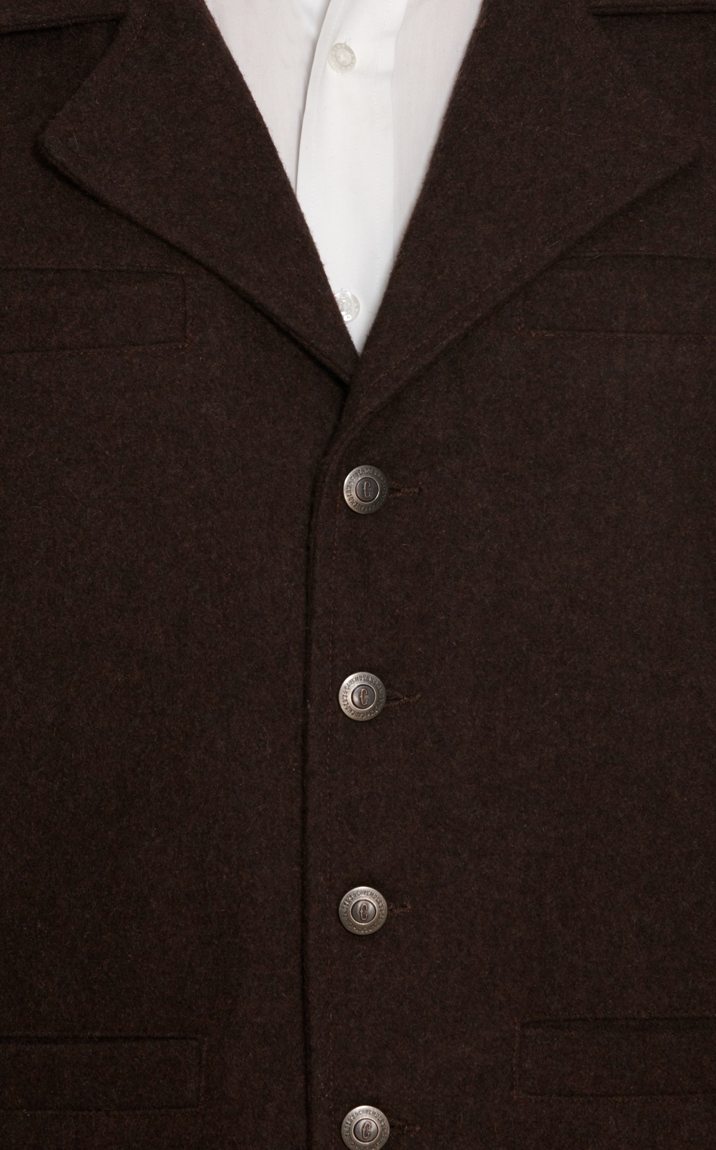 Cavenders Men's Chocolate Brown Wool Vest - Image 1