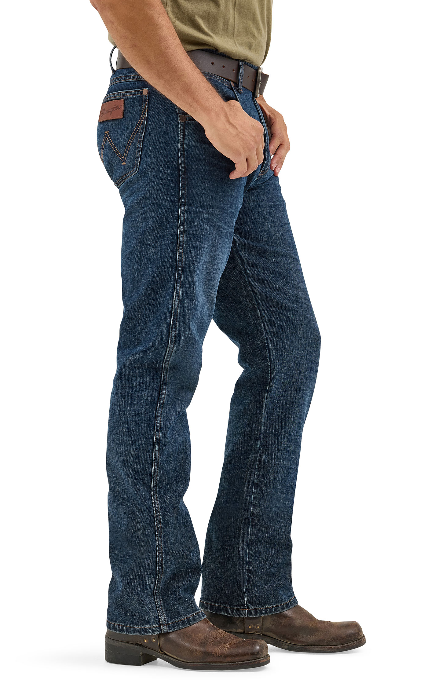 Wrangler Retro Men's Oakdale Dark Wash Slim Fit Bootcut Jeans - Image 1