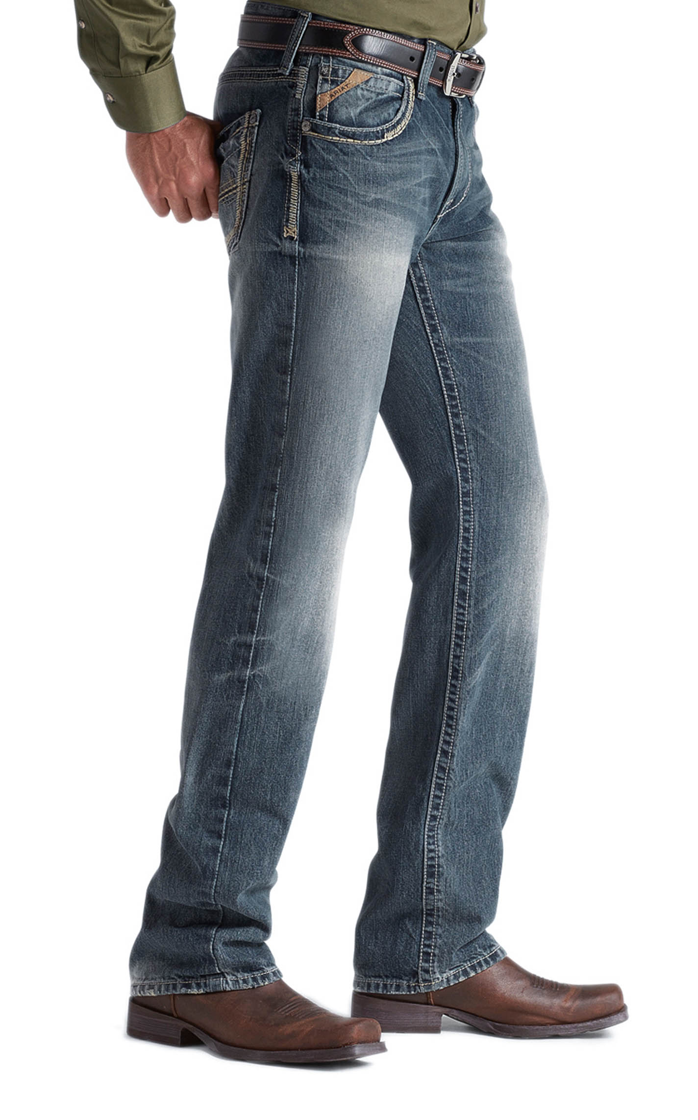 Ariat Men's M5 Gambler Slim Fit Stackable Straight Leg Jean - Extended Sizes (42-44) - Image 1