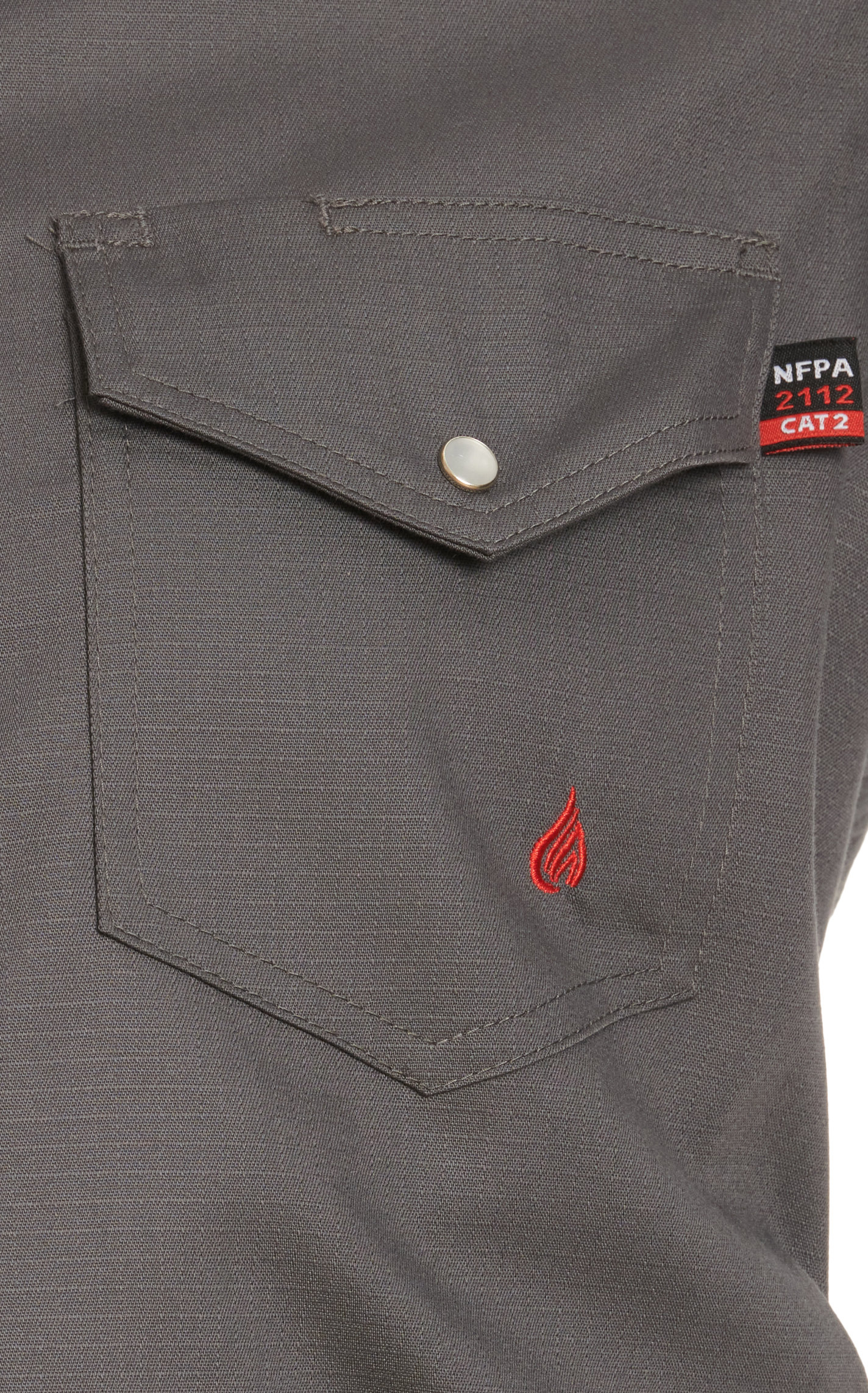 Forge Men's Dark Gray Lightweight Long Sleeve FR Work Shirt - Image 1