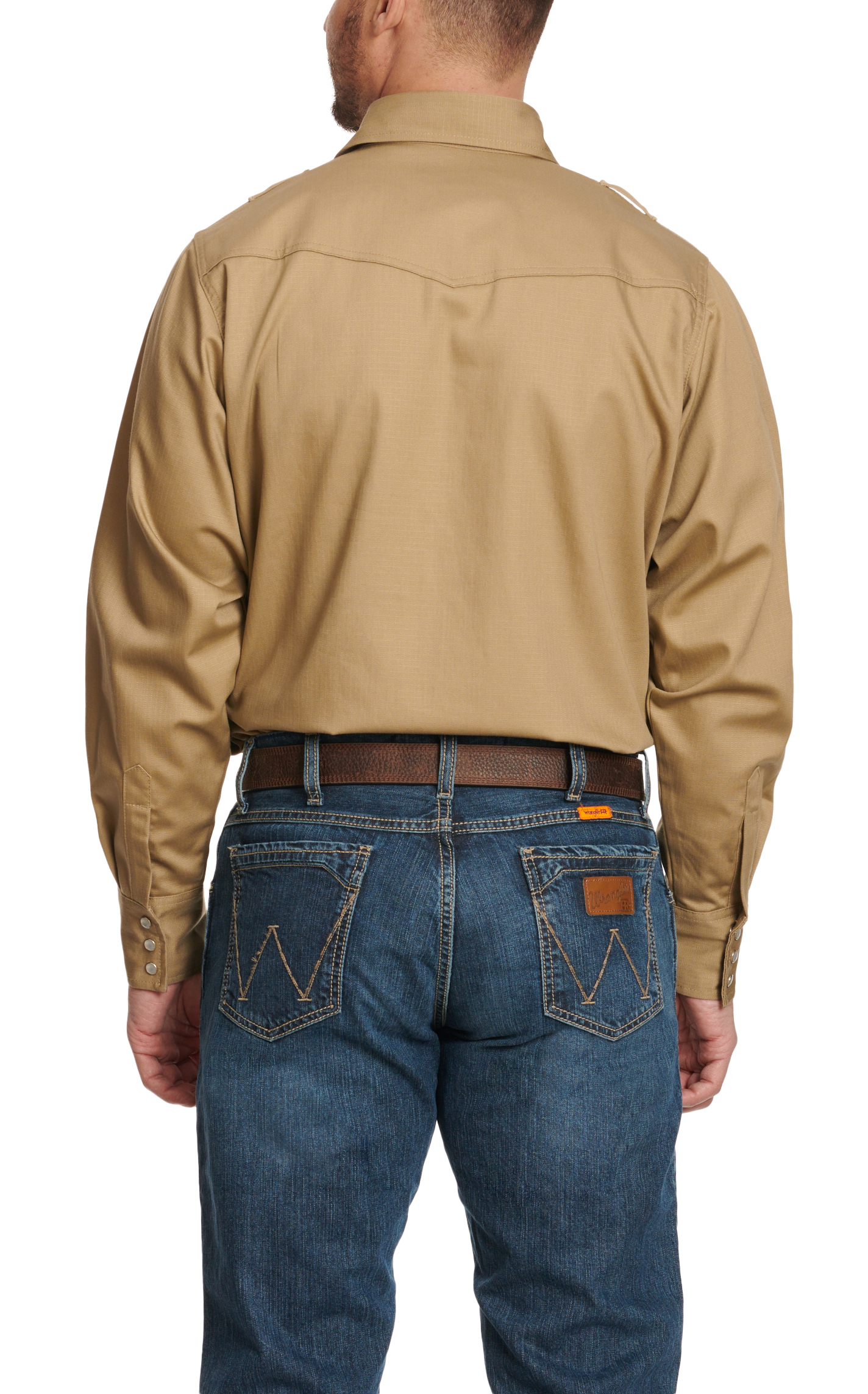 Forge Men's Khaki Lightweight Long Sleeve FR Work Shirt - Image 1
