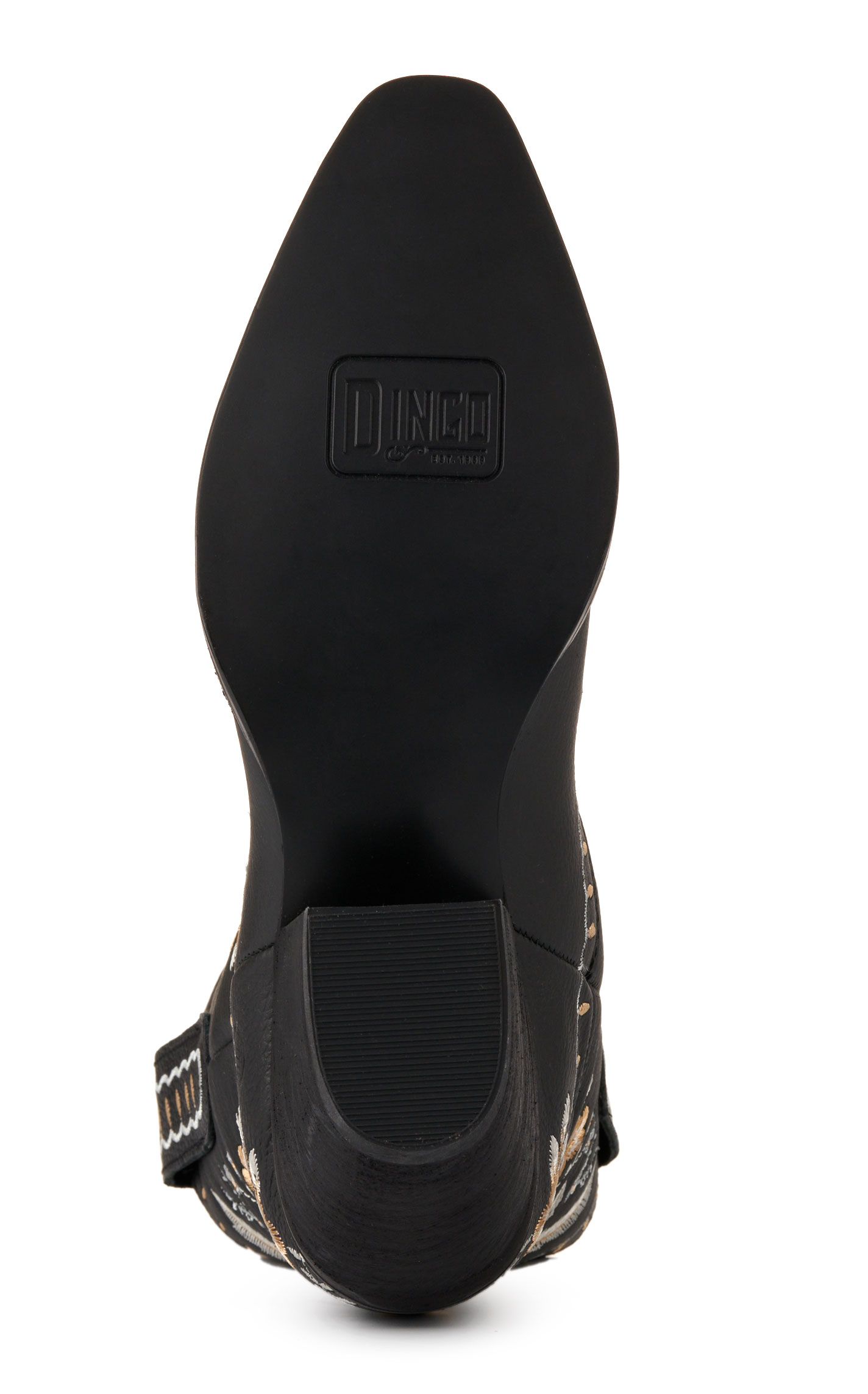 Dingo Women's Primrose Black with Floral Embroidery Snip Toe Booties - Image 1