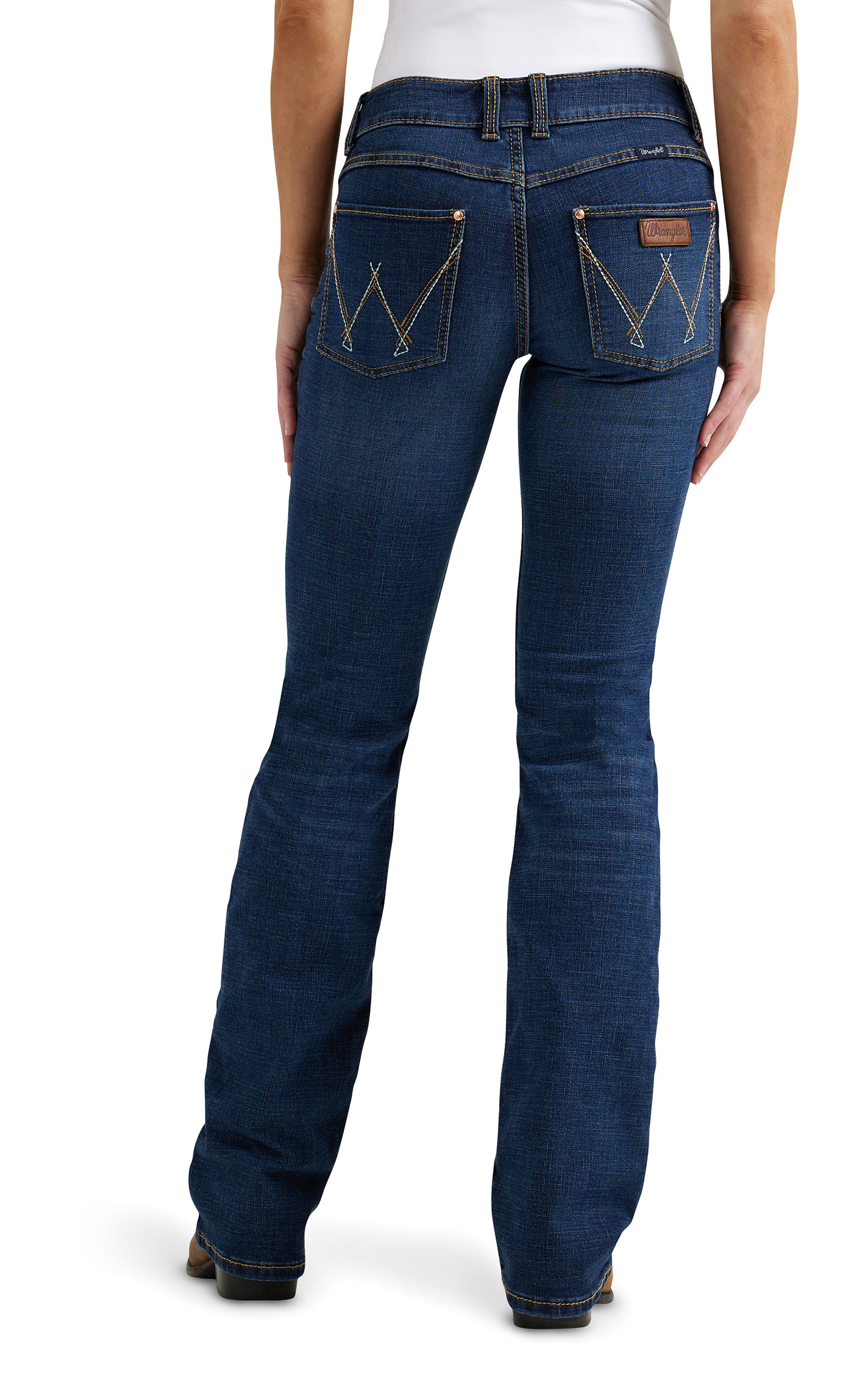 Wrangler Retro Mae Women's Mid Rise Dark Wash Boot Cut Jeans - Image 1
