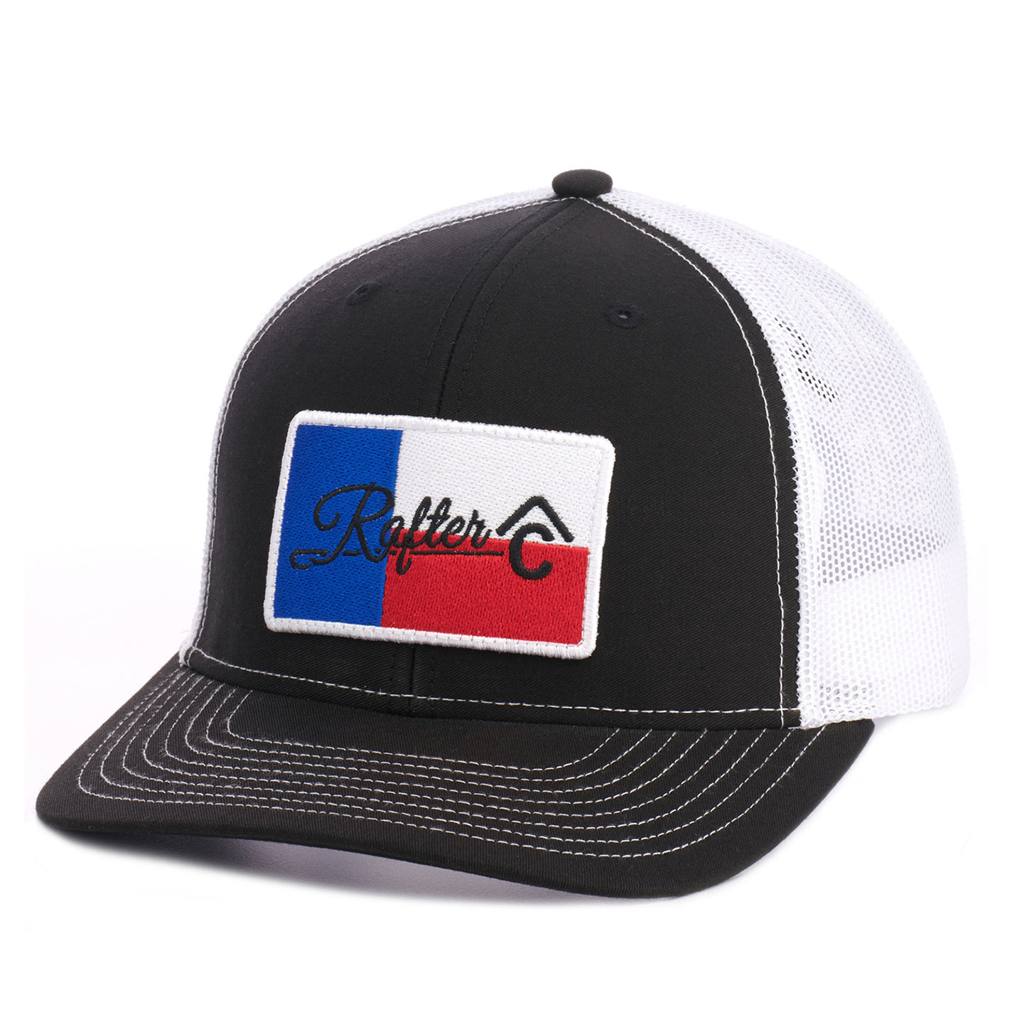 Rafter C Black Tx Flag Patch Cap - Image 1
