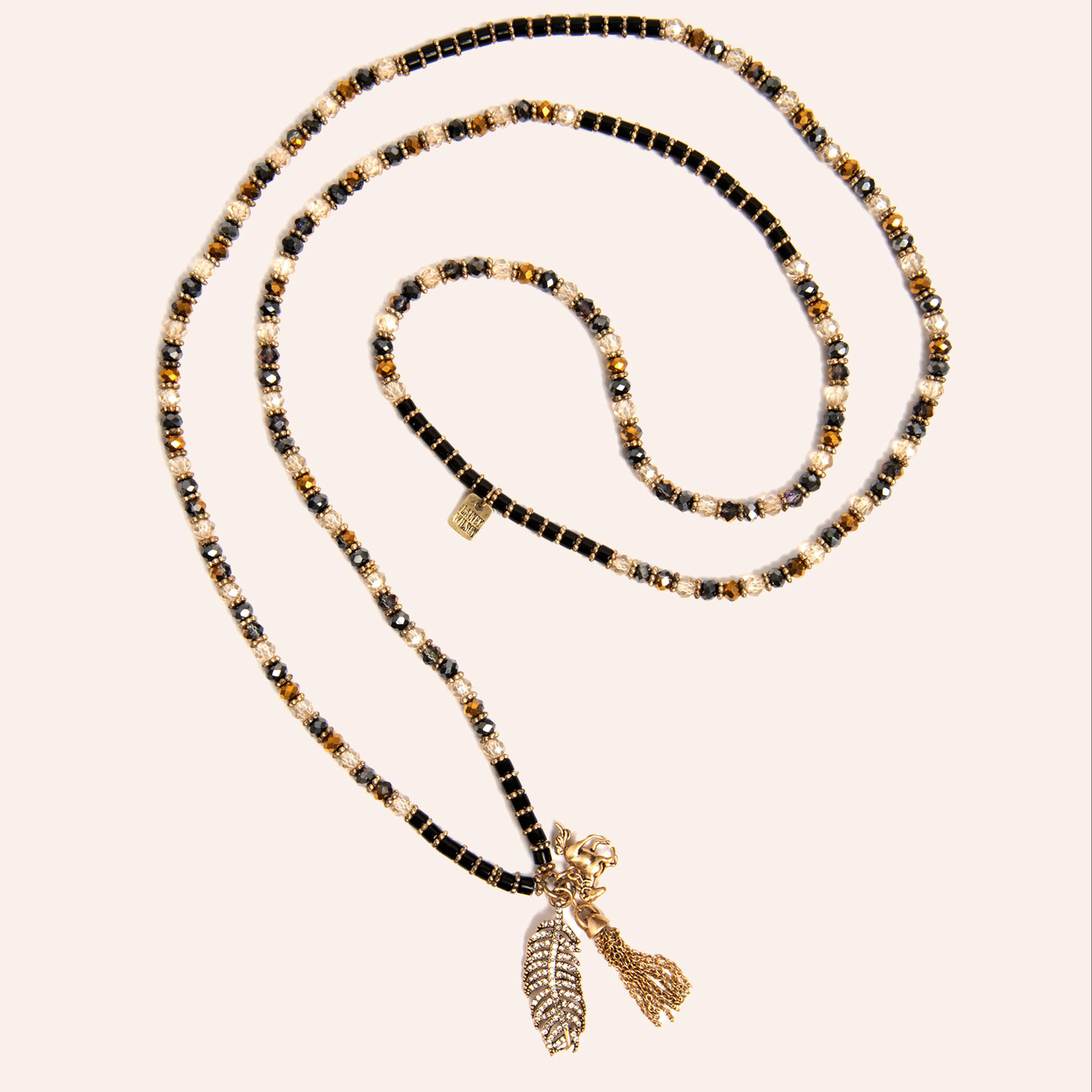 Lainey Wilson Gold & Jet Beaded Convertible Necklace Bracelet - Image 1
