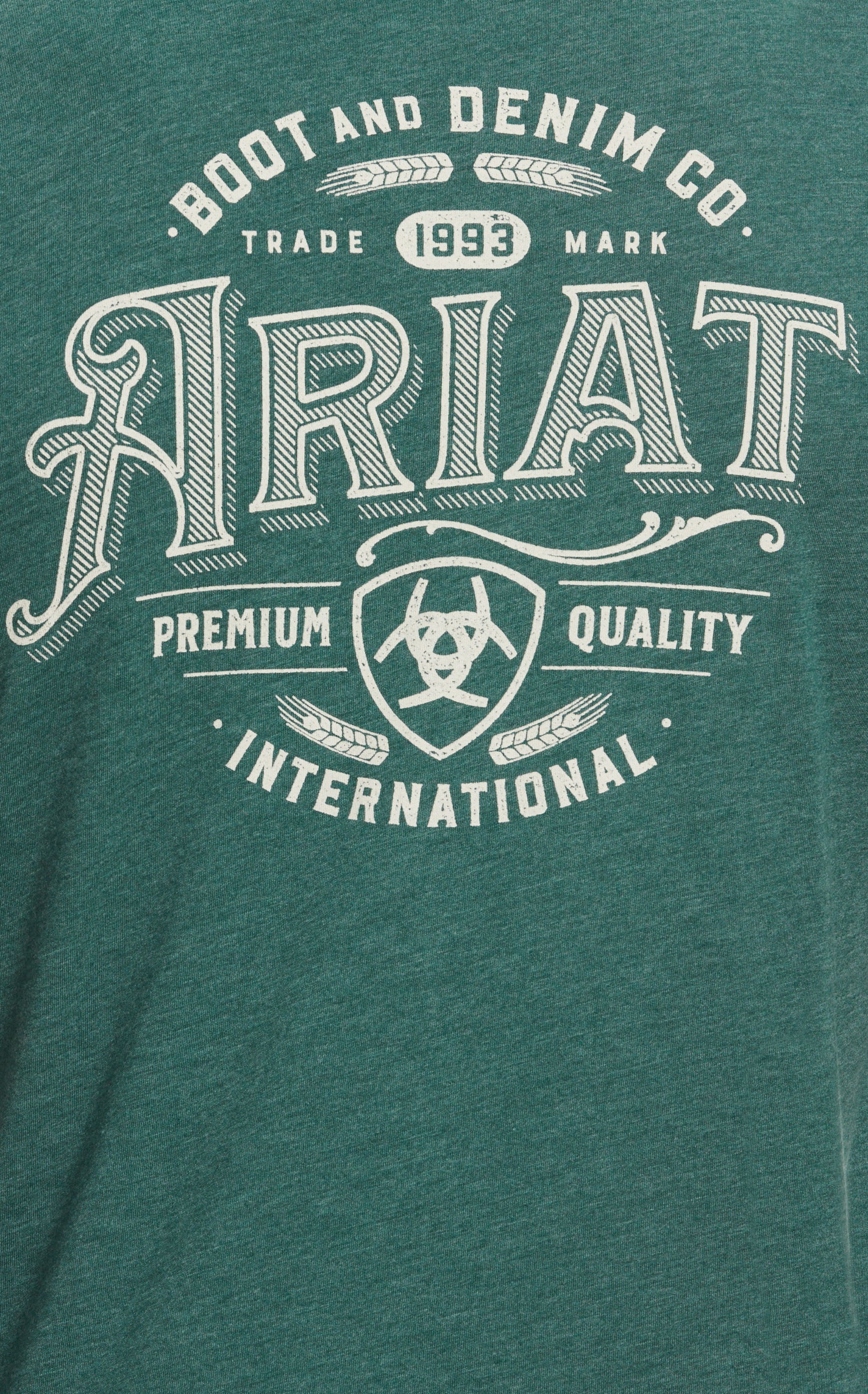 Ariat Men's Soft Forest Green & White Logo Graphic Short Sleeve T-Shirt - Image 1