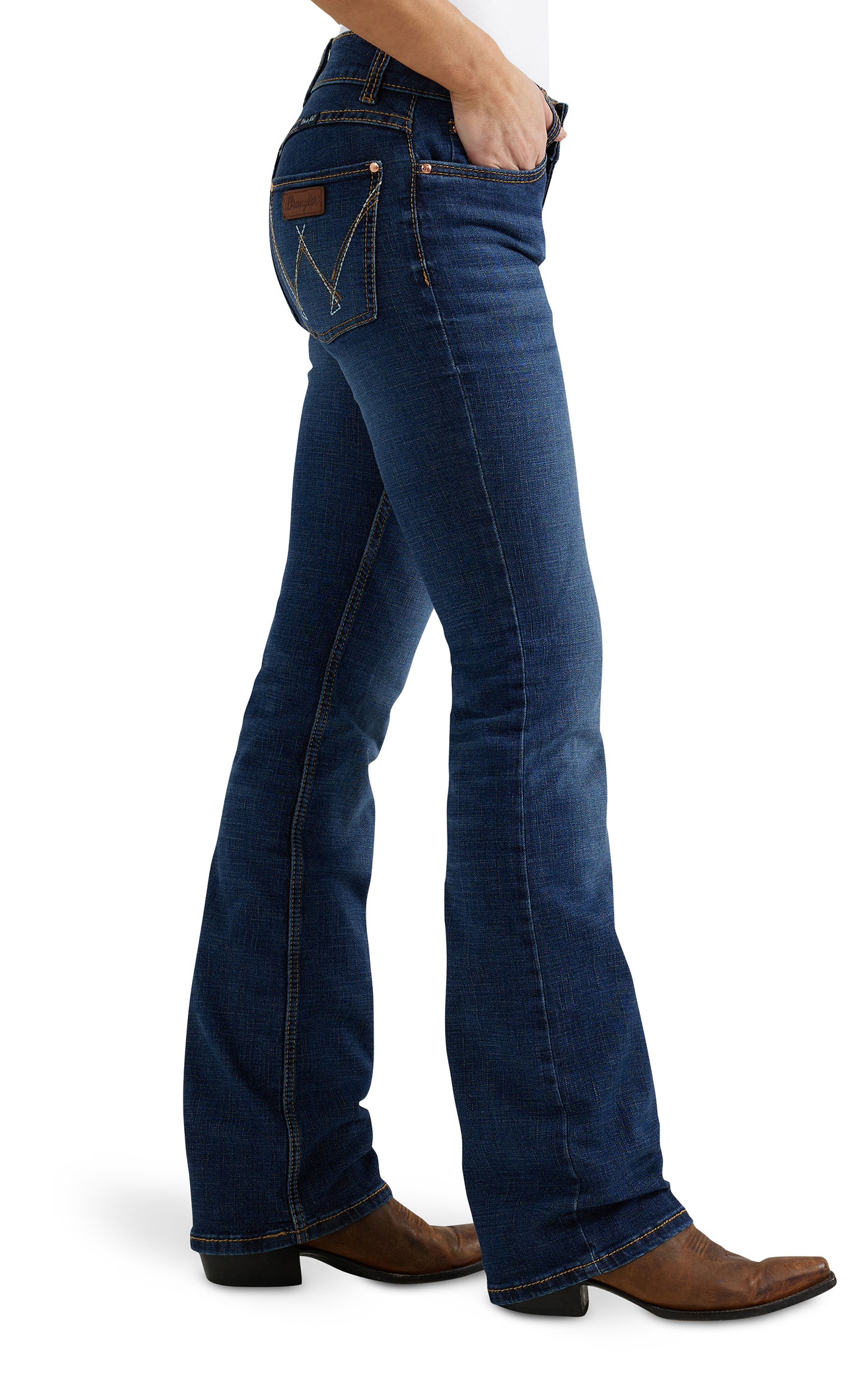 Wrangler Retro Mae Women's Mid Rise Dark Wash Boot Cut Jeans - Image 1