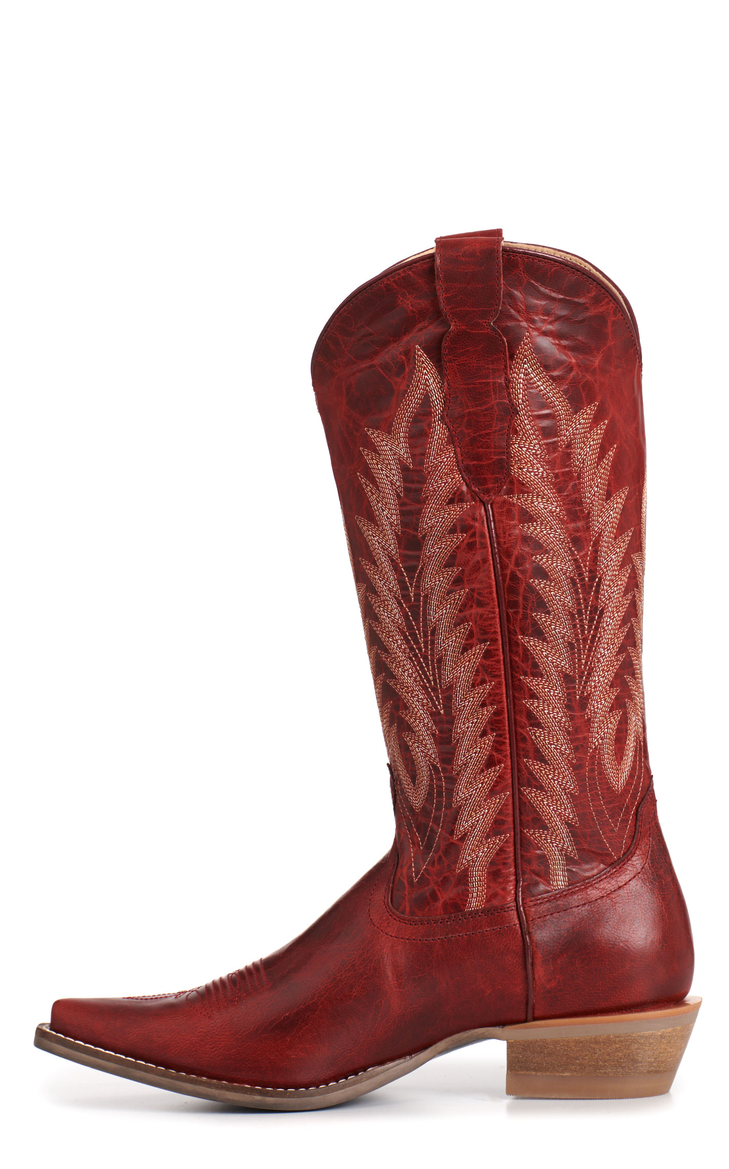 Rockin' C Women's Red Goat Leather Snip Toe Cowboy Boots - Image 1