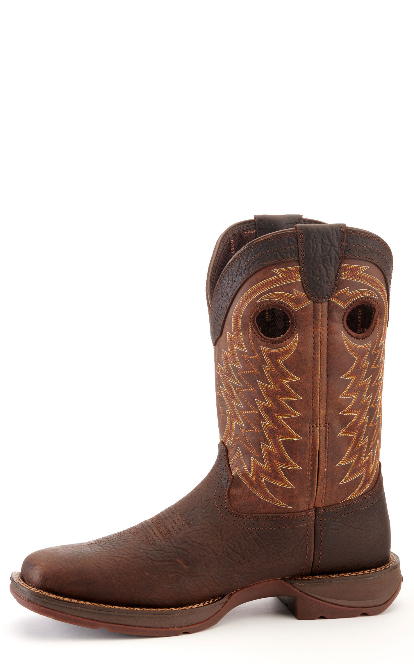Durango Men's Rebel Dark Brown and Chestnut Wide Square Toe Cowboy Boots - Cavender's Exclusive - Image 1