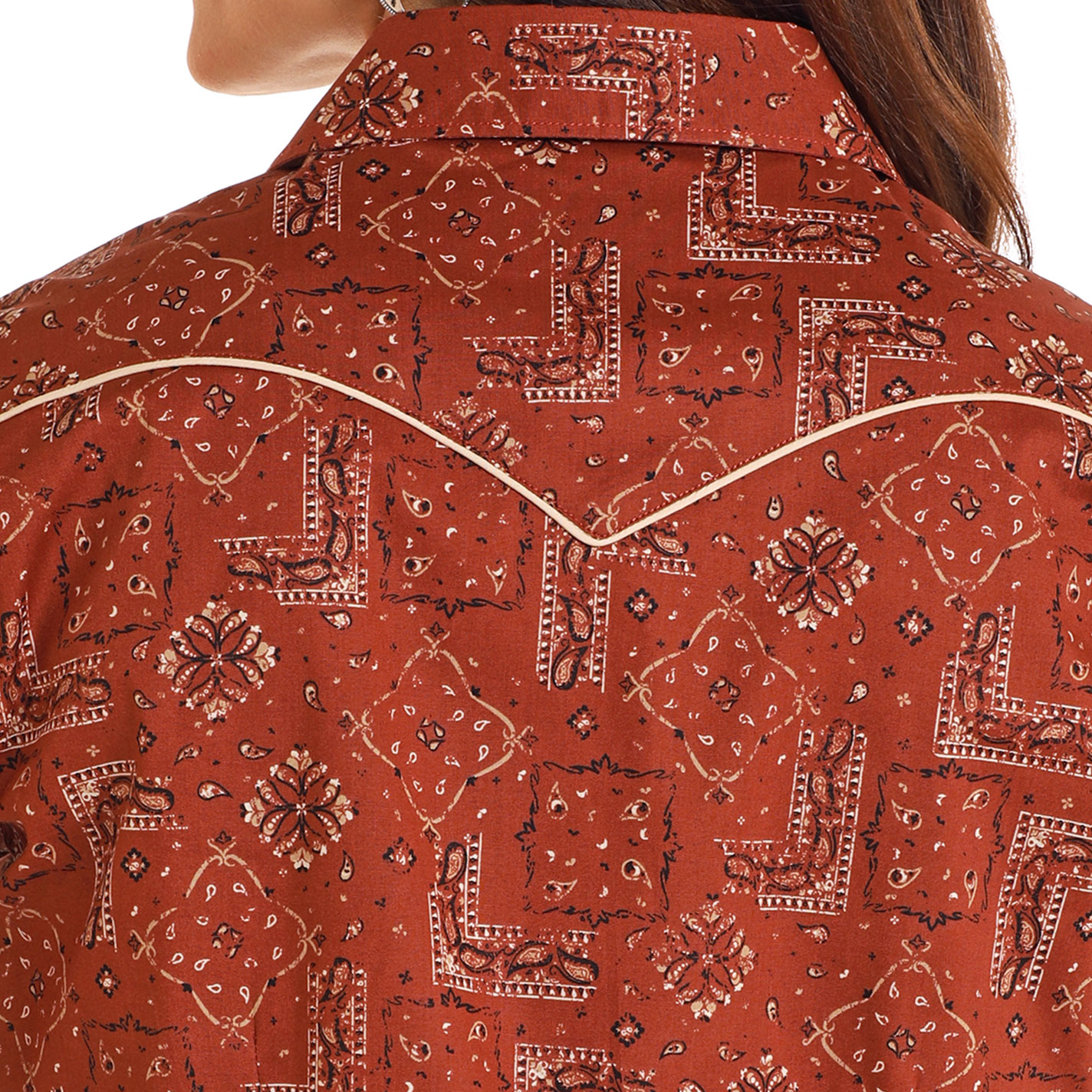 Panhandle Women's Rust Bandana Print Western Shirt - Image 1