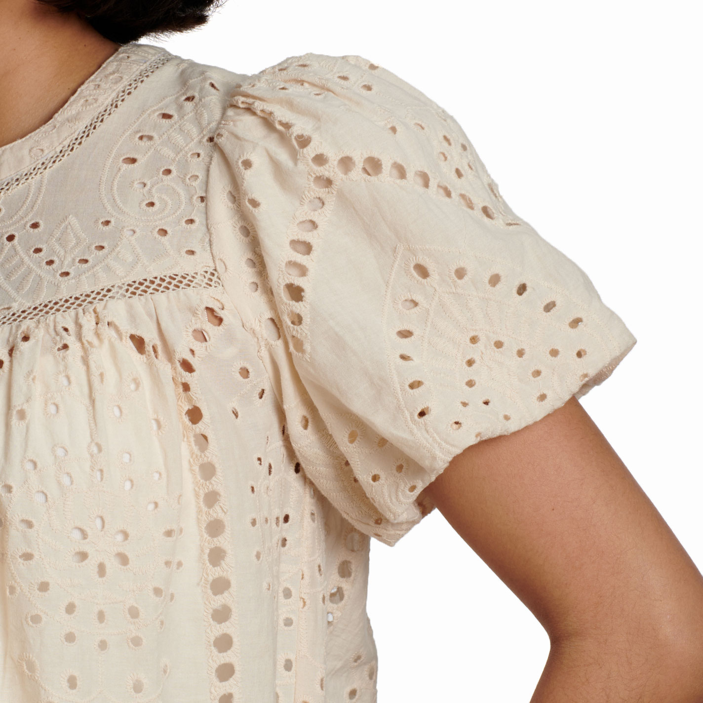 Rockin' C Women's Antique Ivory Eyelet Top - Image 1