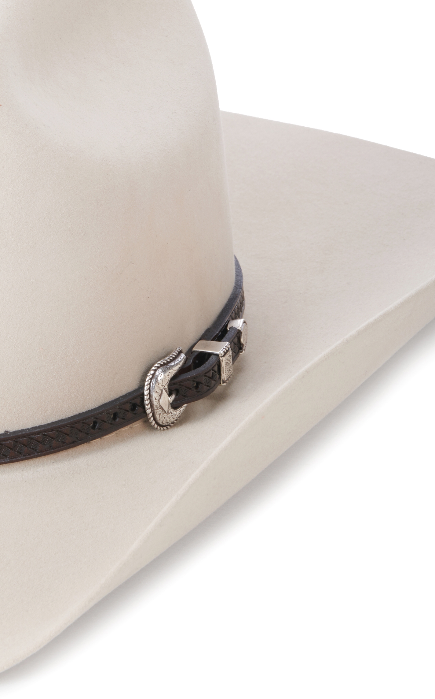 Cowboy Chrome Brown Basketweave Leather Hatband - Image 1