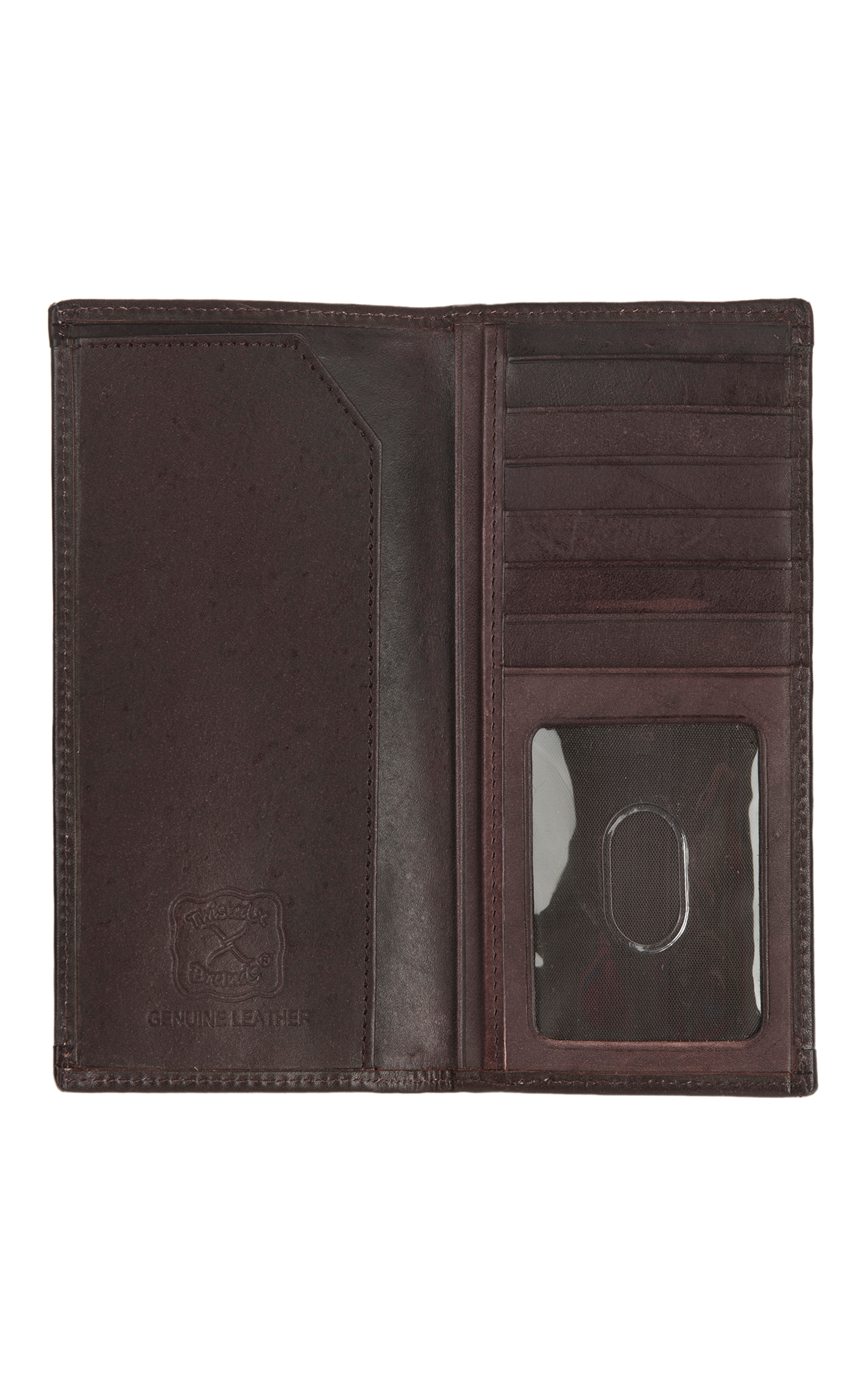Twisted X Men's Brown Embossed with Silver Embroidered Logo Wallet - Image 1
