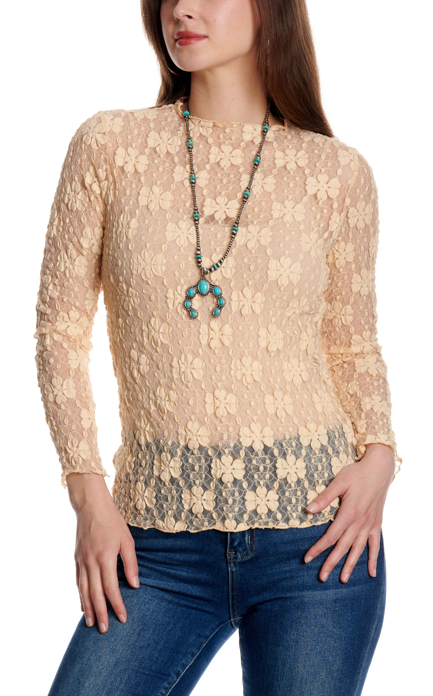 Merigold Kiss Women's Ivory Lace Top - Image 3