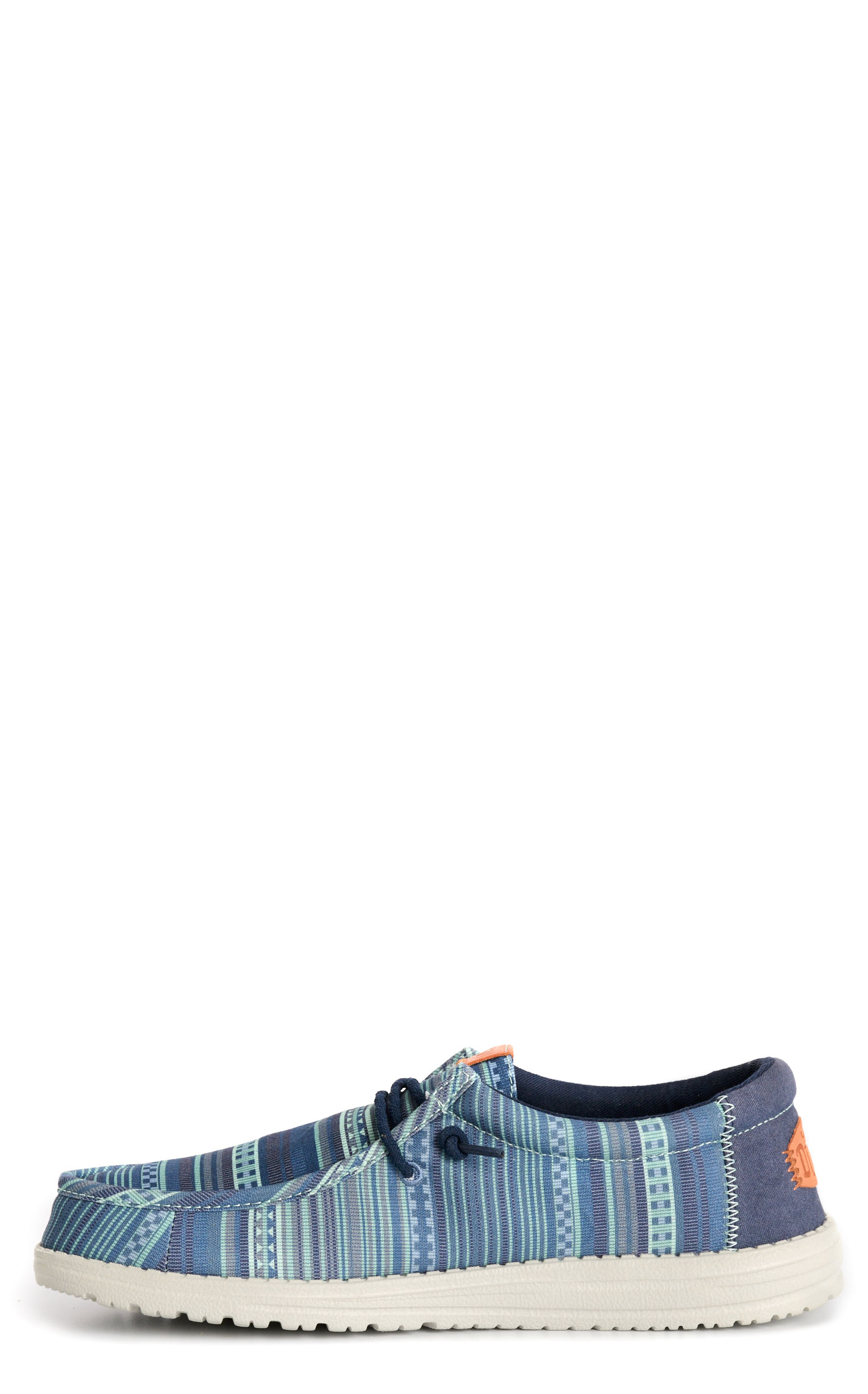 Hey Dude Men’s Wally Navy Blazer & Gray Lace Up Moc Toe Casual Shoes - Image 1