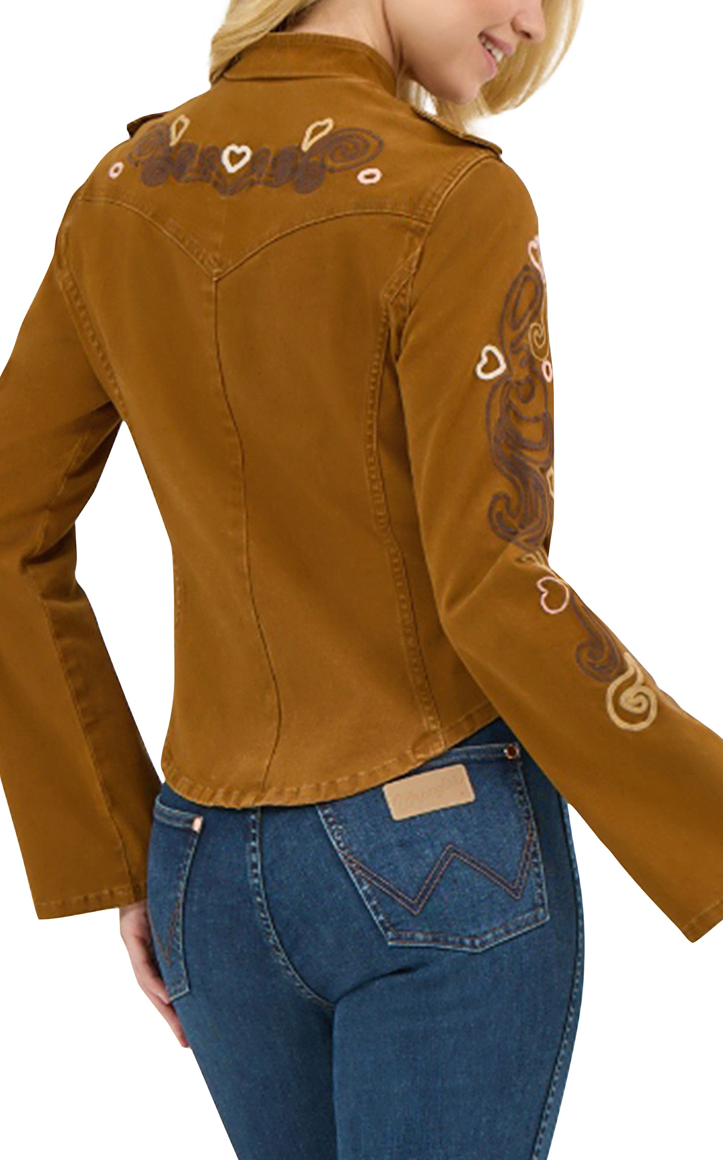 Wrangler X Lainey Wilson Women's Caramel Embroidered Shacket - Image 1