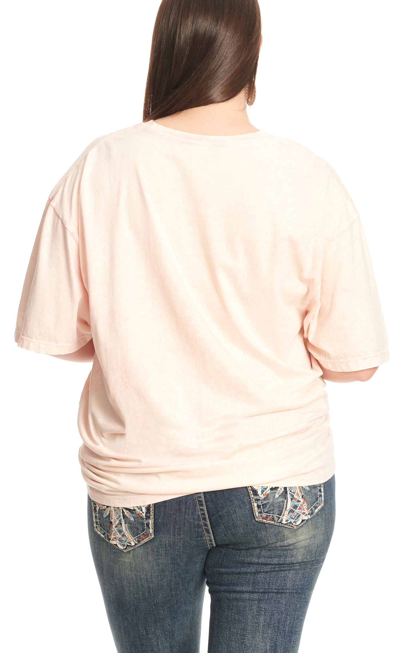 Lotus Fashion Women's Pale Pink & Highlander Cow Graphic T-Shirt - Plus Sizes - Image 1