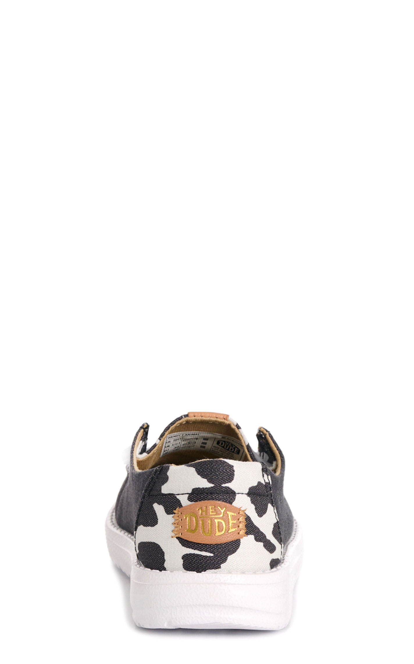 Hey Dude Toddler Girl's Wendy Black & White Cow Moc Casual Shoes - Image 1