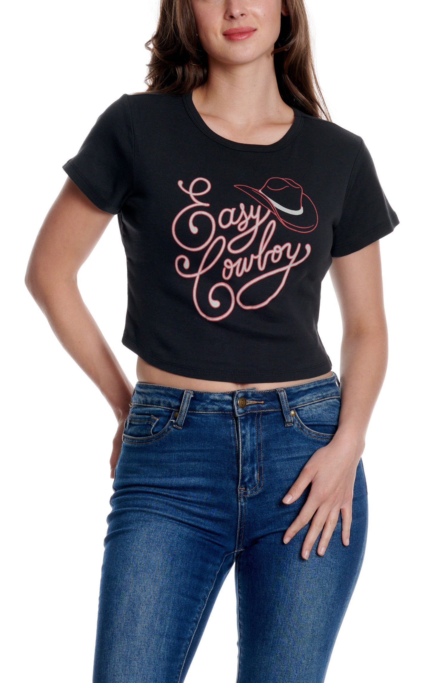 Girl Dangerous Women's Black Easy Cowboy Graphic T-Shirt - Image 3