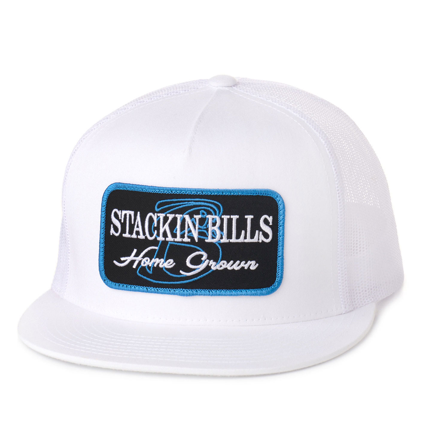 Stackin Bills Men's White on White Home Grown Embroidered Logo Patch Cap - Image 1