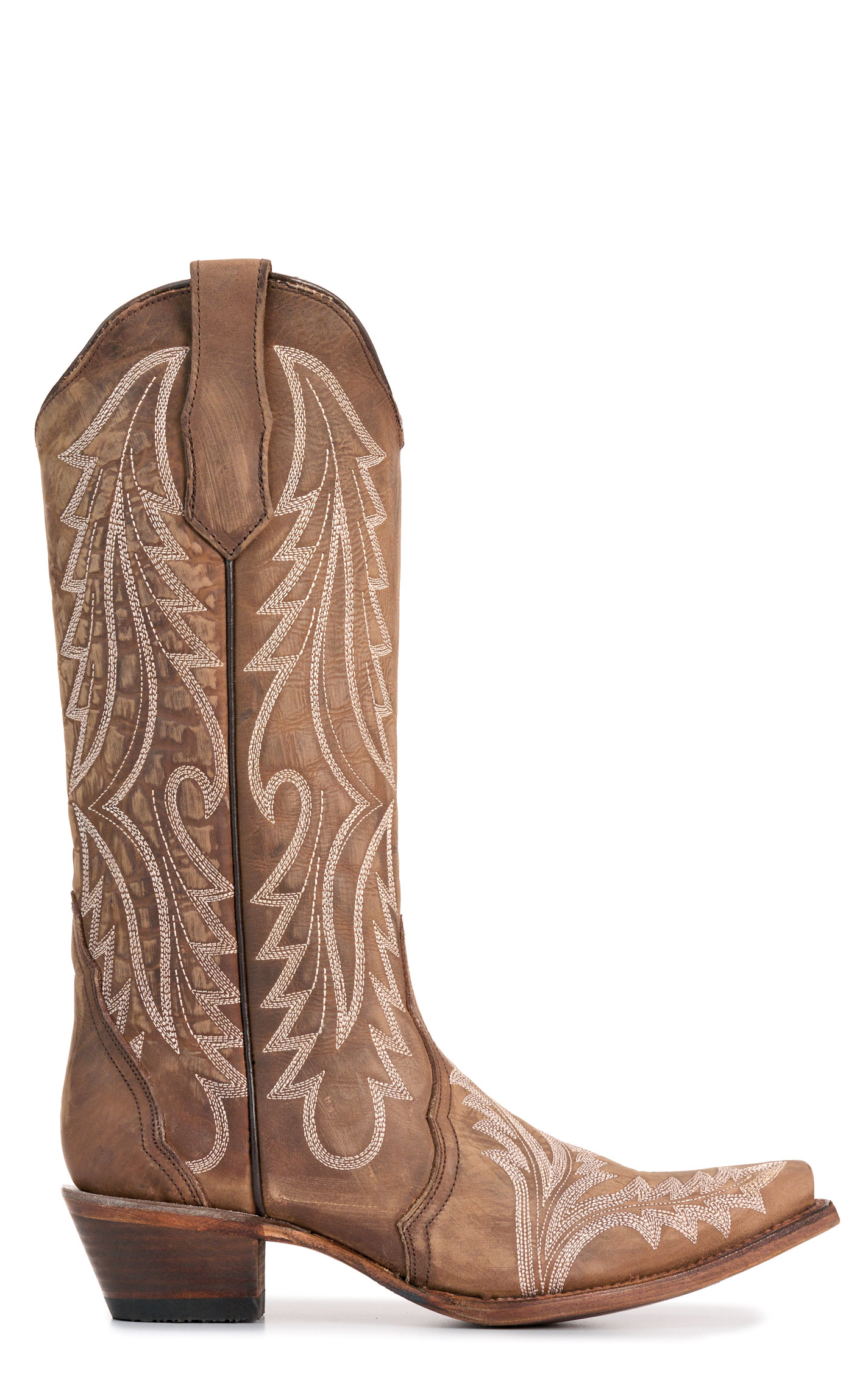 Circle G by Corral Women's Brown Heavy Stitched Snip Toe Cowboy Boots - Image 1