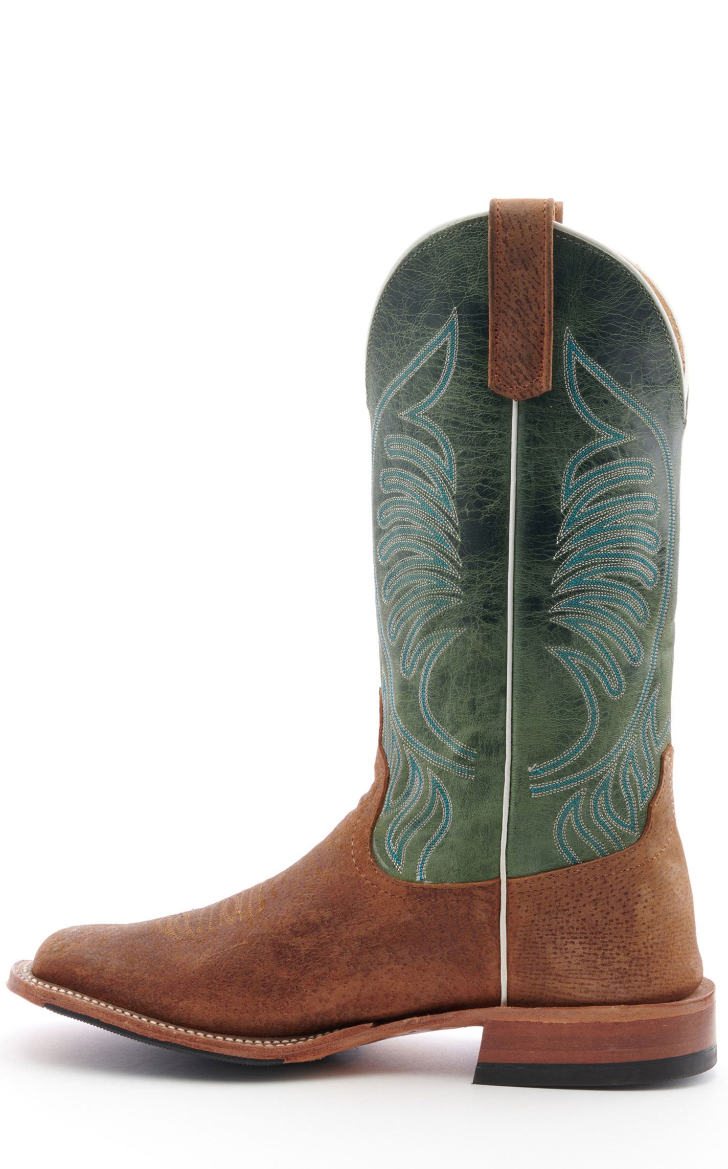Anderson Bean Men's Havana Boar Rust and Moss Maddog Wide Square Toe Cowboy Boot - Image 1