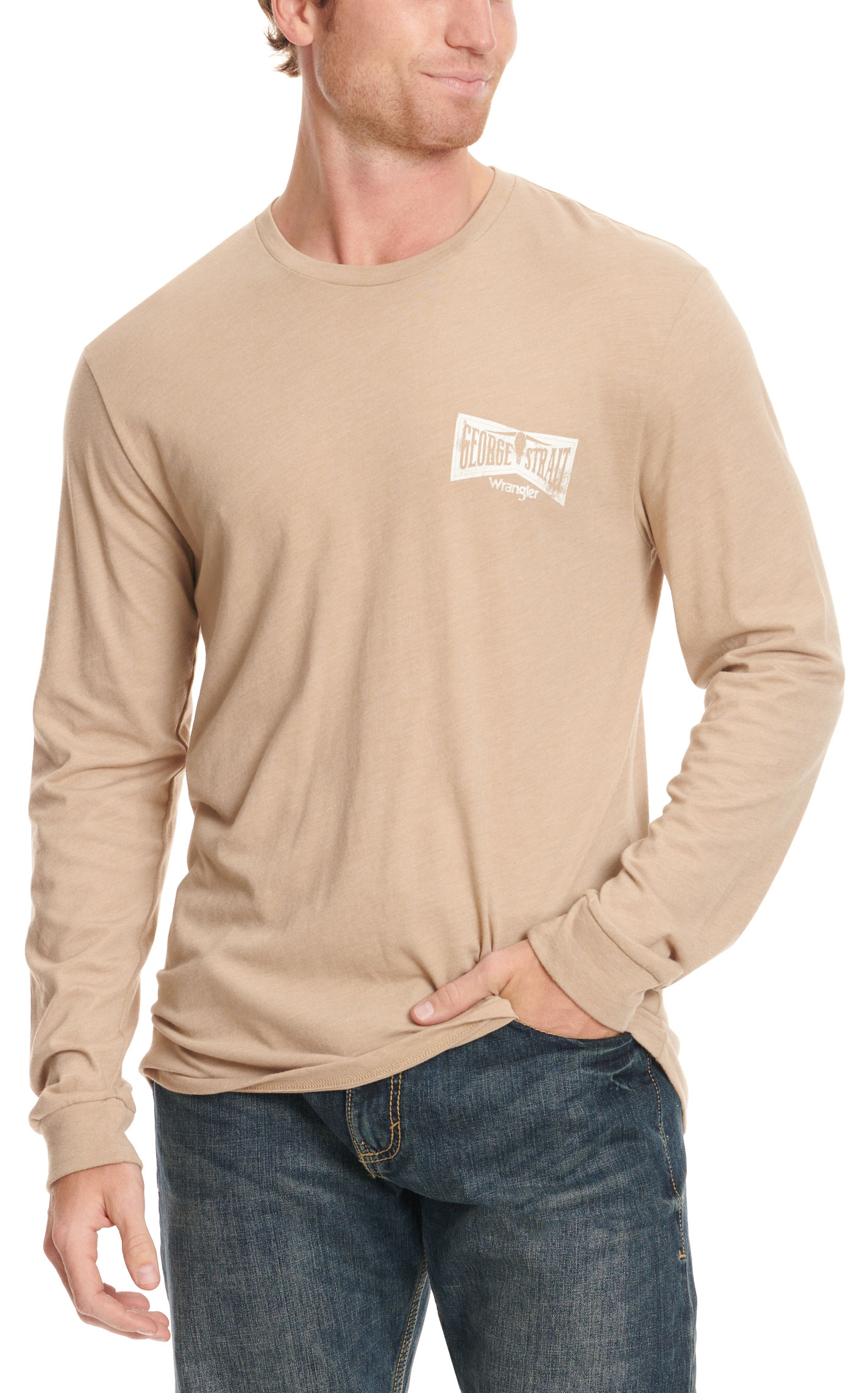 Wrangler Men's Khaki Strait Up Country Logo Graphic T-Shirt - Image 1