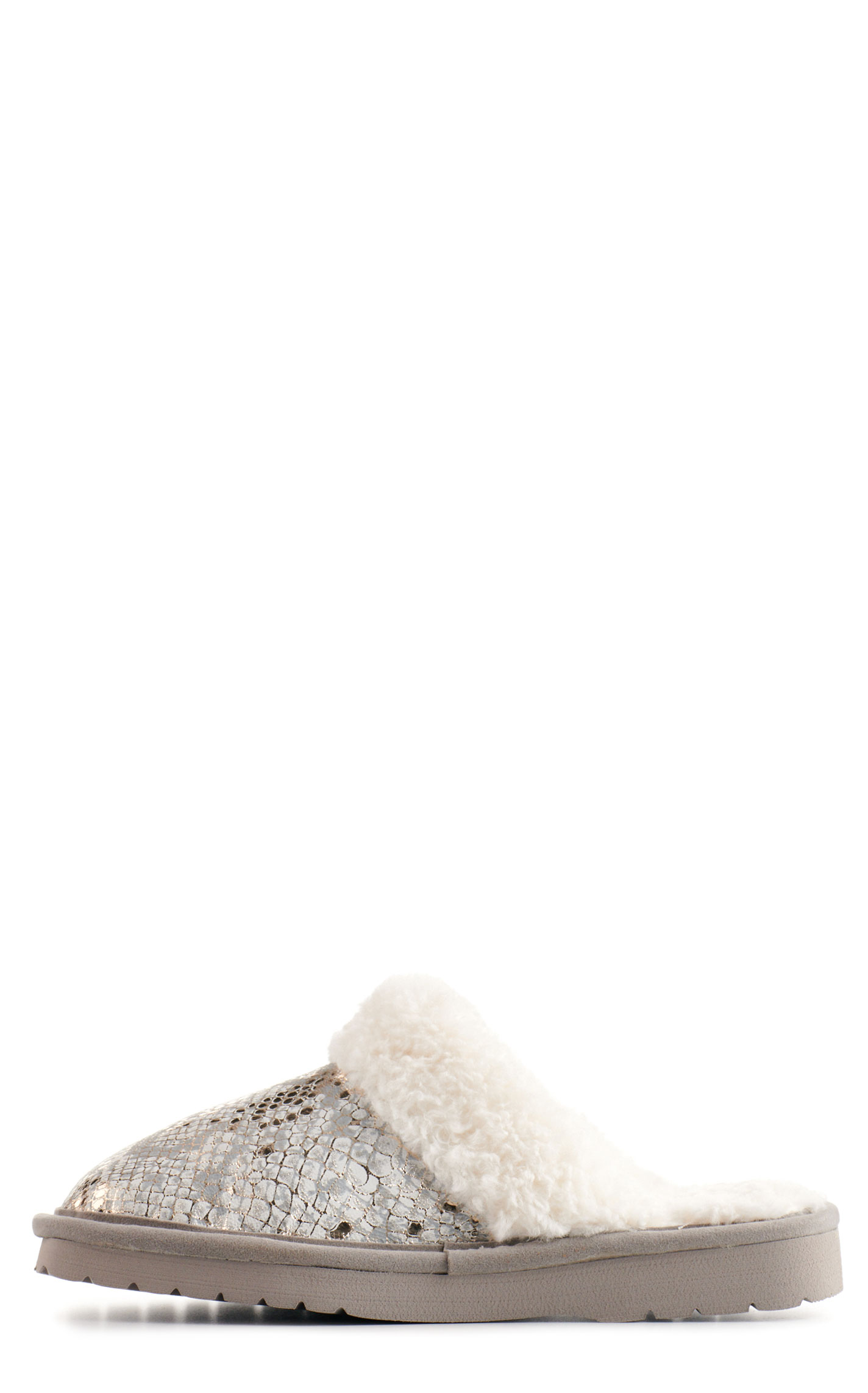 Ariat Women's Jackie Metallic Gray Snake Print Suede Slippers - Image 1