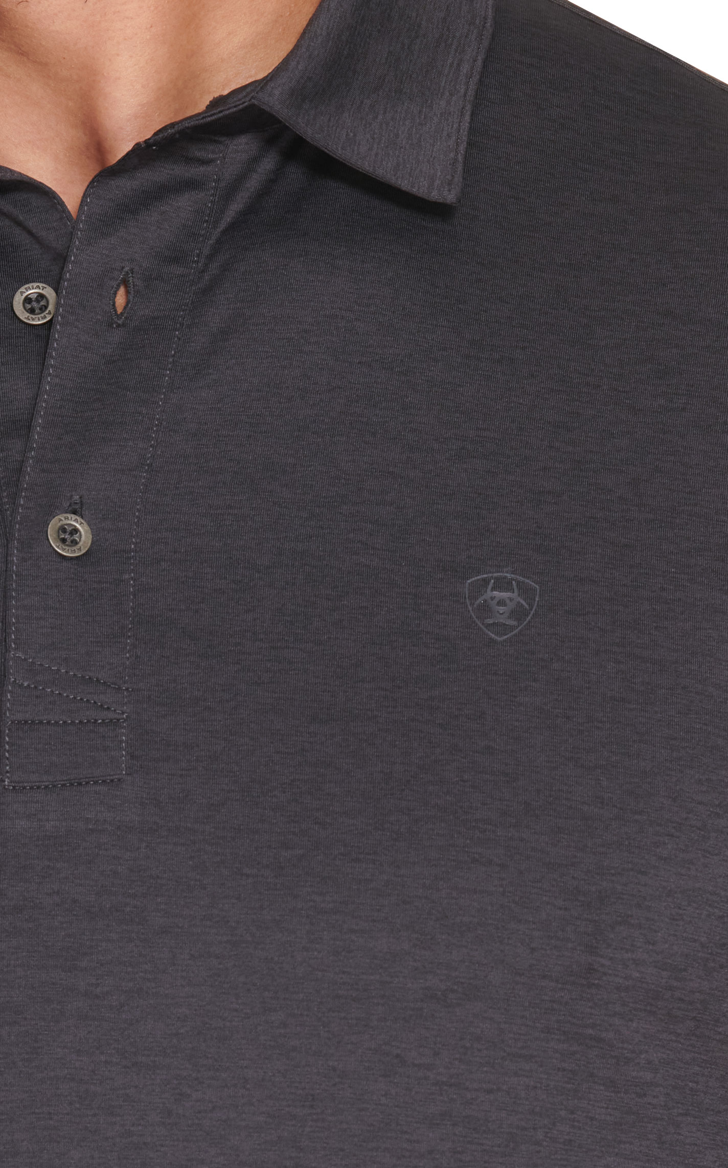 Ariat Men's Soft Black Charger 2.0 Fitted Polo Shirt - Image 1
