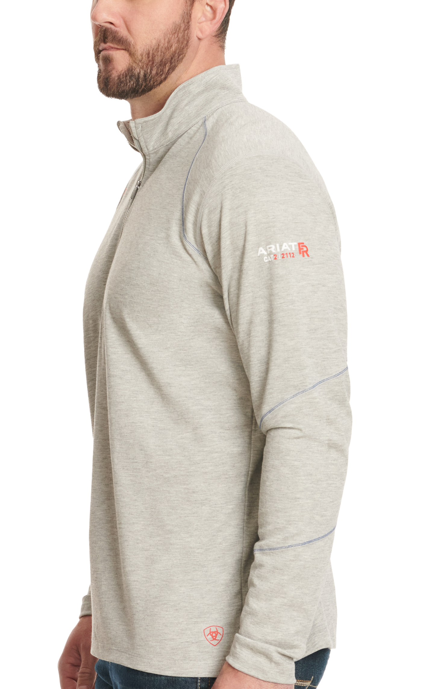 Ariat FR Charcoal Gray 1/2 Zip Work Pullover - Image 3