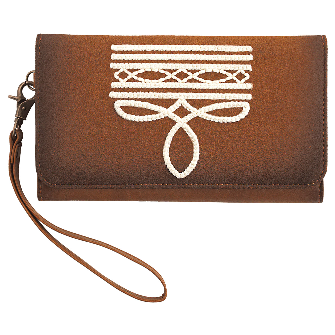 Angel Ranch Maeve Cinnamon & Boot Stitch Wristlet - Image 1