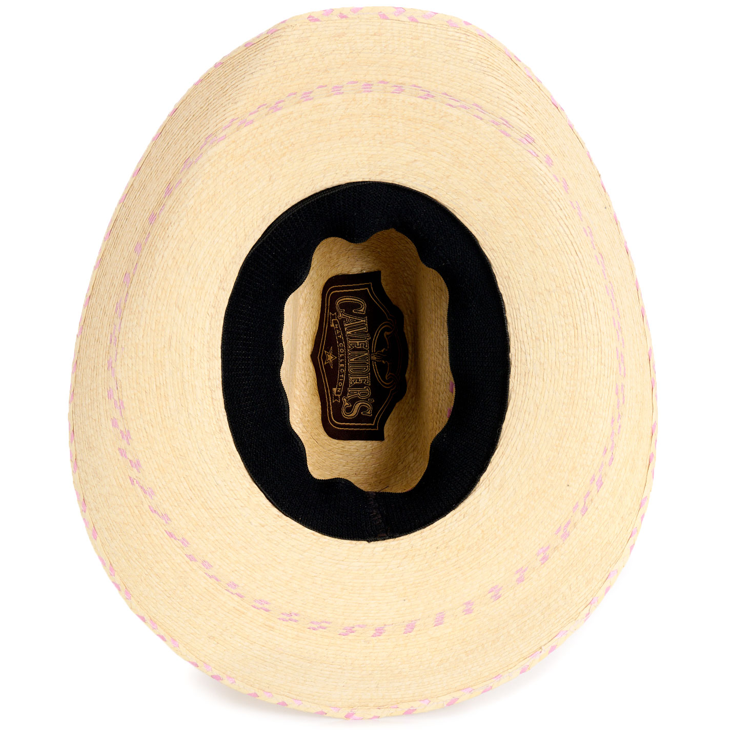 Cavender's Ranch Collection Kid's Natural & Pink Fine Palm Cowboy Hat - Image 1